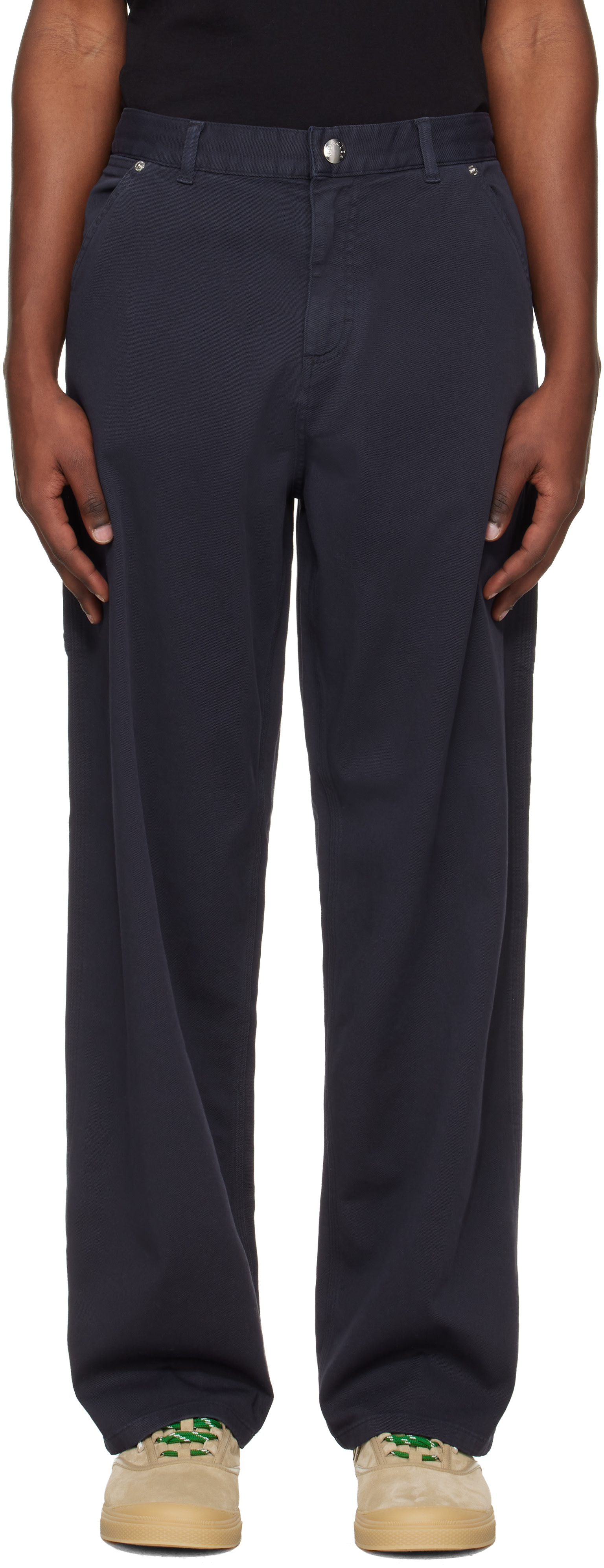 Moncler - Navy Cotton Blend Gabardine Cargo Pants