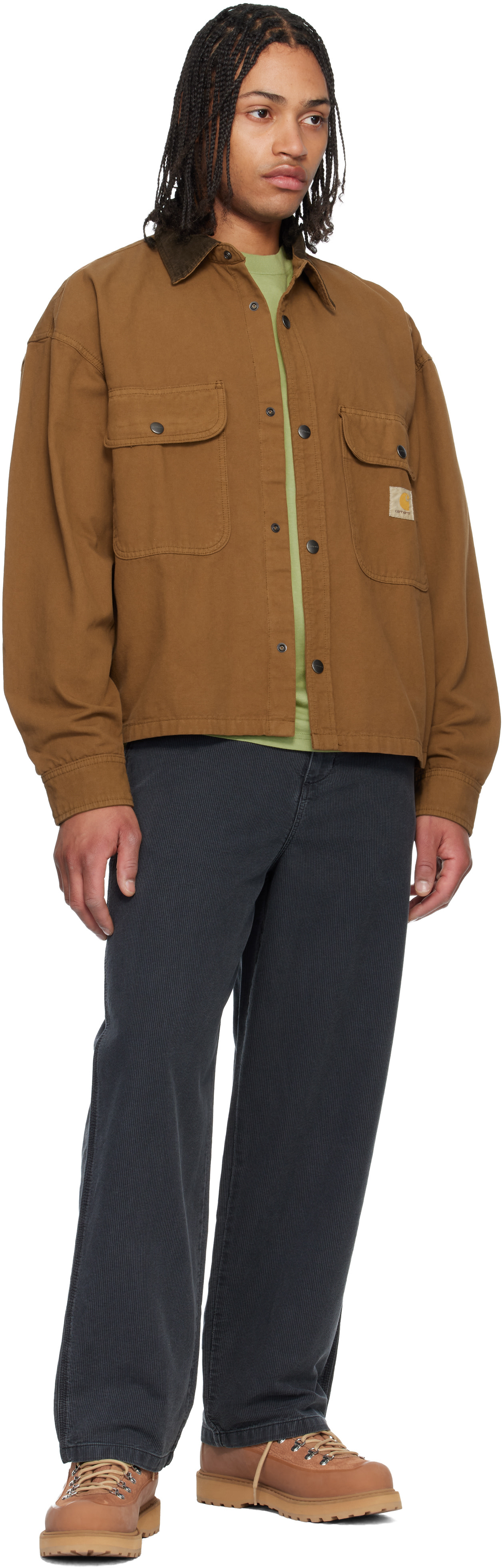 Carhartt Work In Progress - 블랙 패리시 코듀로이 슬랙스