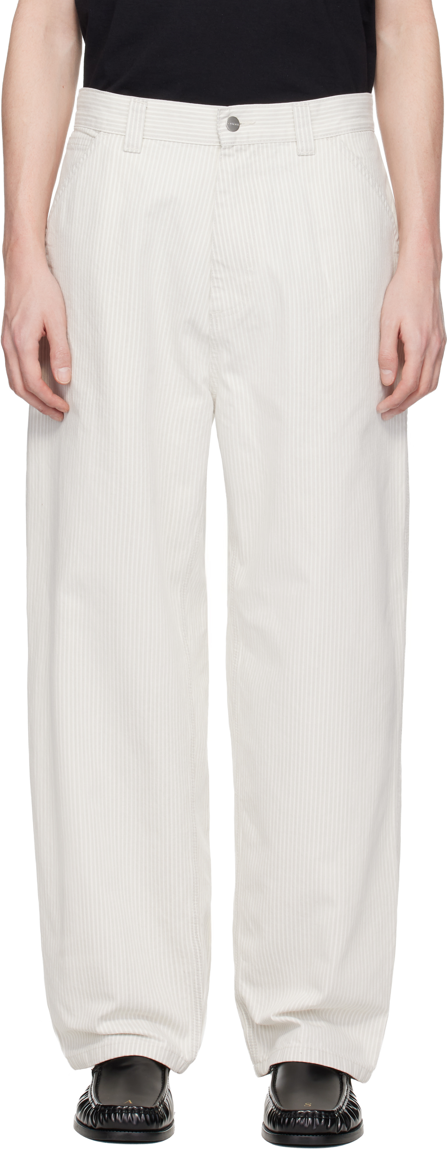 Carhartt Work In Progress - Off-White Mercer Stripe Single Knee Trousers