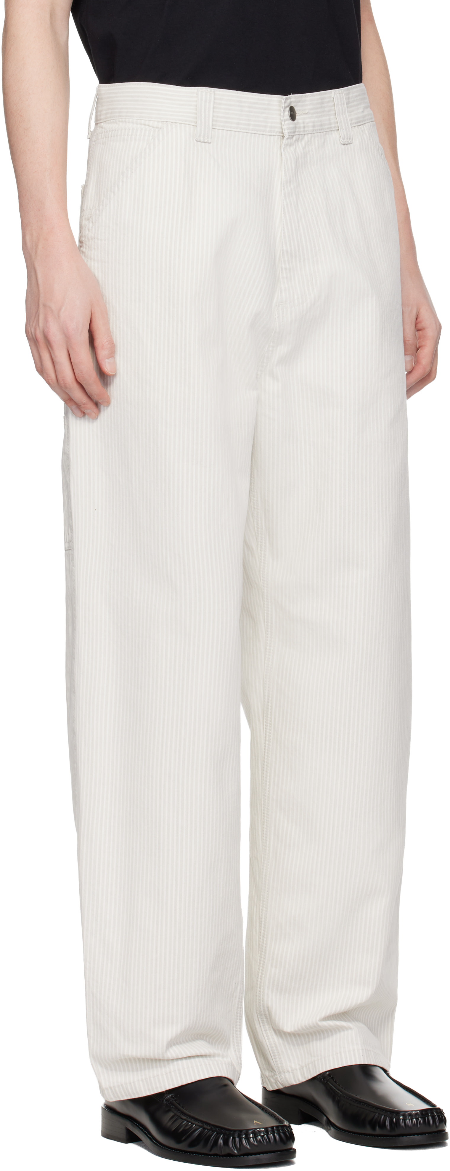 Carhartt Work In Progress - Off-White Mercer Stripe Single Knee Trousers