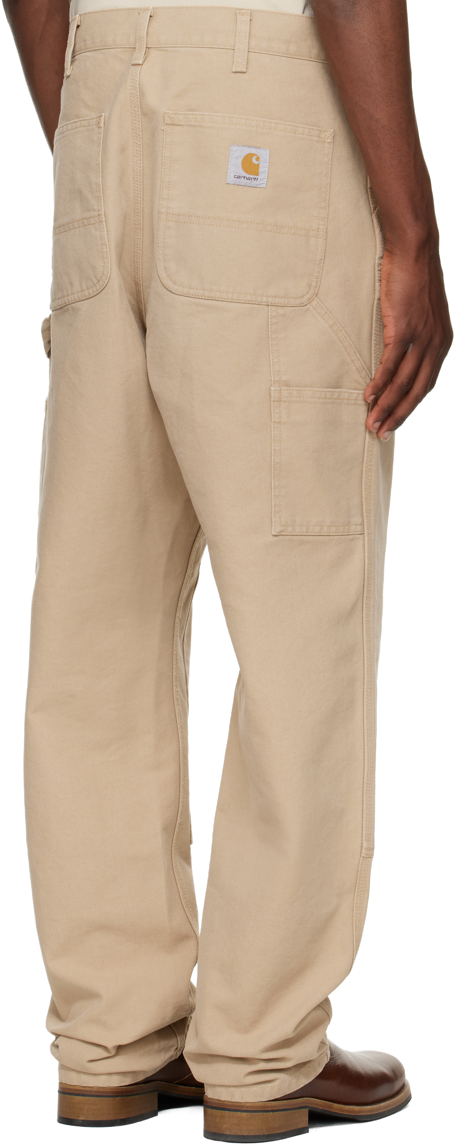Carhartt Work In Progress: Beige Double Knee Trousers | SSENSE