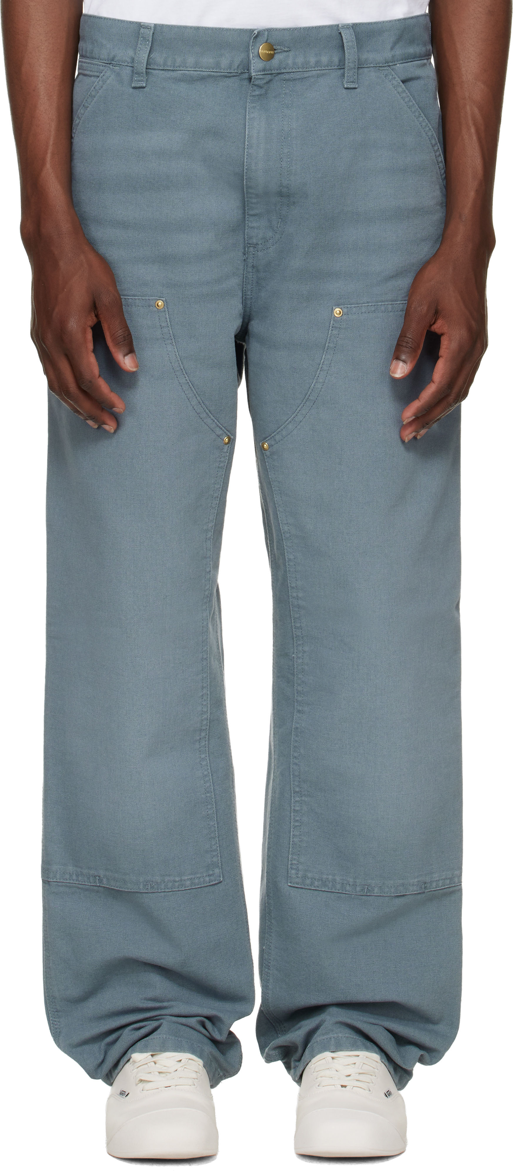 Carhartt Work In Progress: Blue Double Knee Trousers | SSENSE