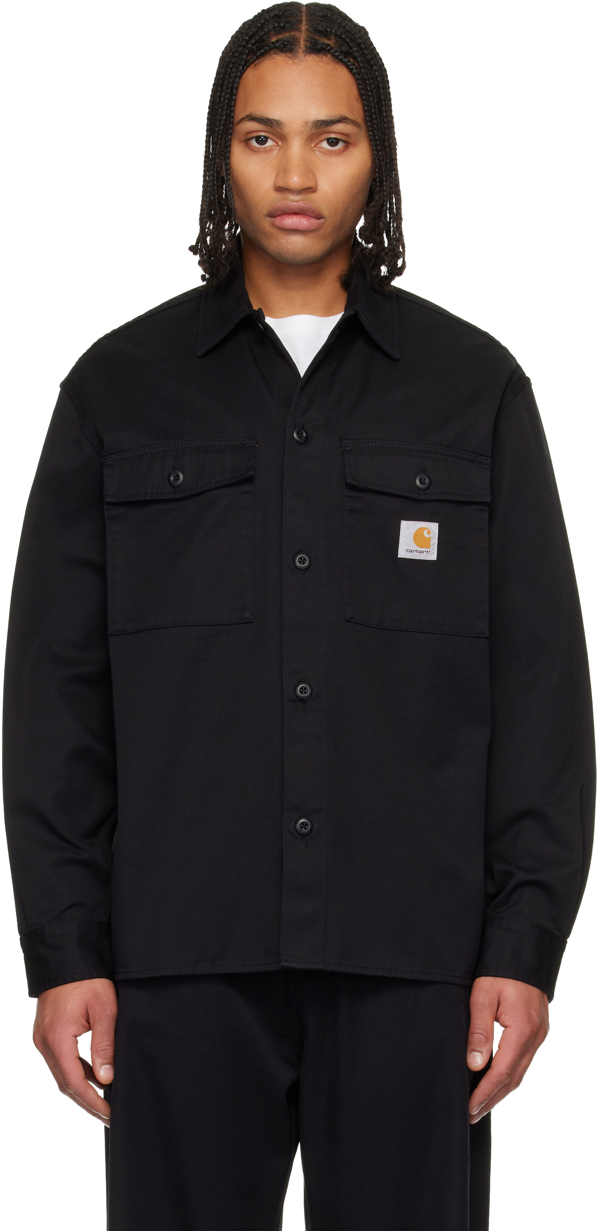 Carhartt Work In Progress: Black Kelly Overshirt | SSENSE Canada