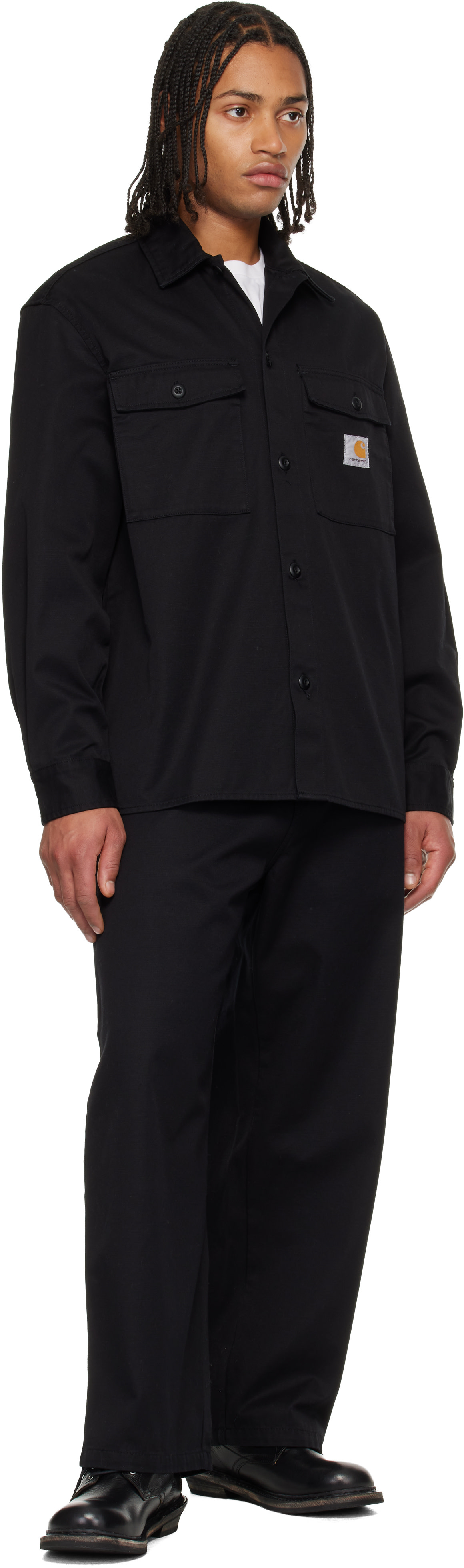 Carhartt WORK IN PROGRESS ベスト ブラック Carhartt Work In Progress: Black Kelly Overshirt | SSENSE