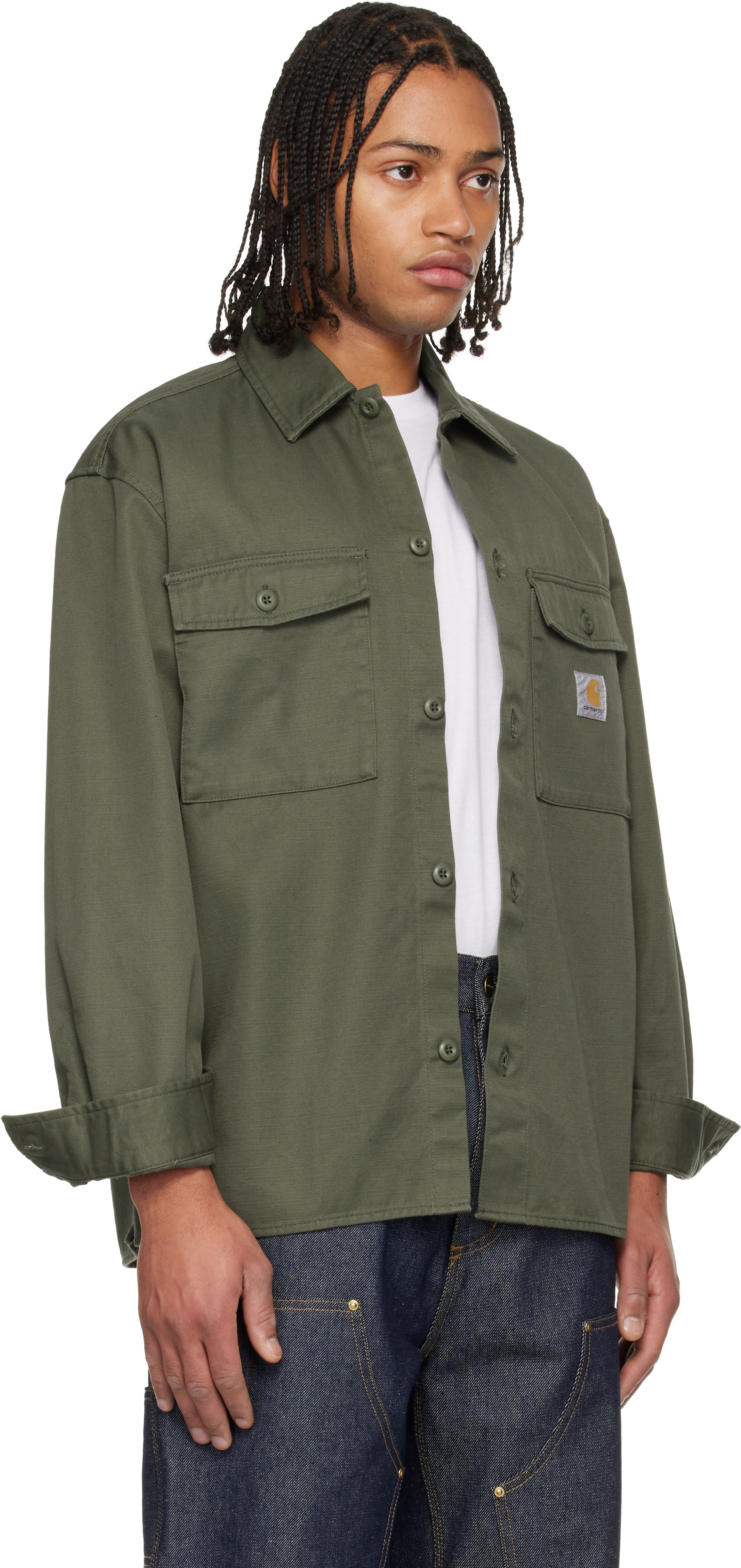 Carhartt Work In Progress: カーキ Kelly オーバーシャツ | SSENSE 日本