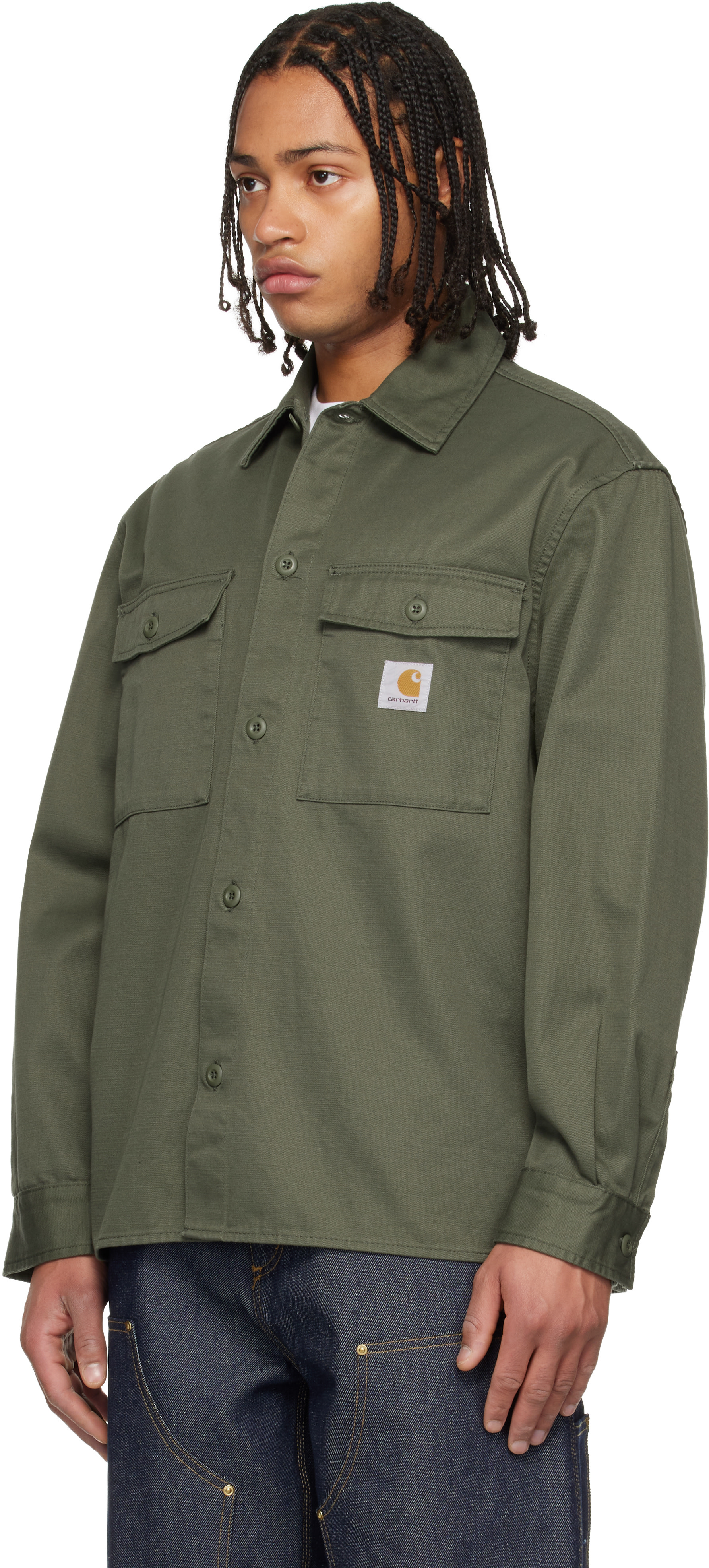 Carhartt WORK IN PROGRESS ベスト L オリーブ Carhartt Work In Progress: Khaki Kelly Overshirt | SSENSE