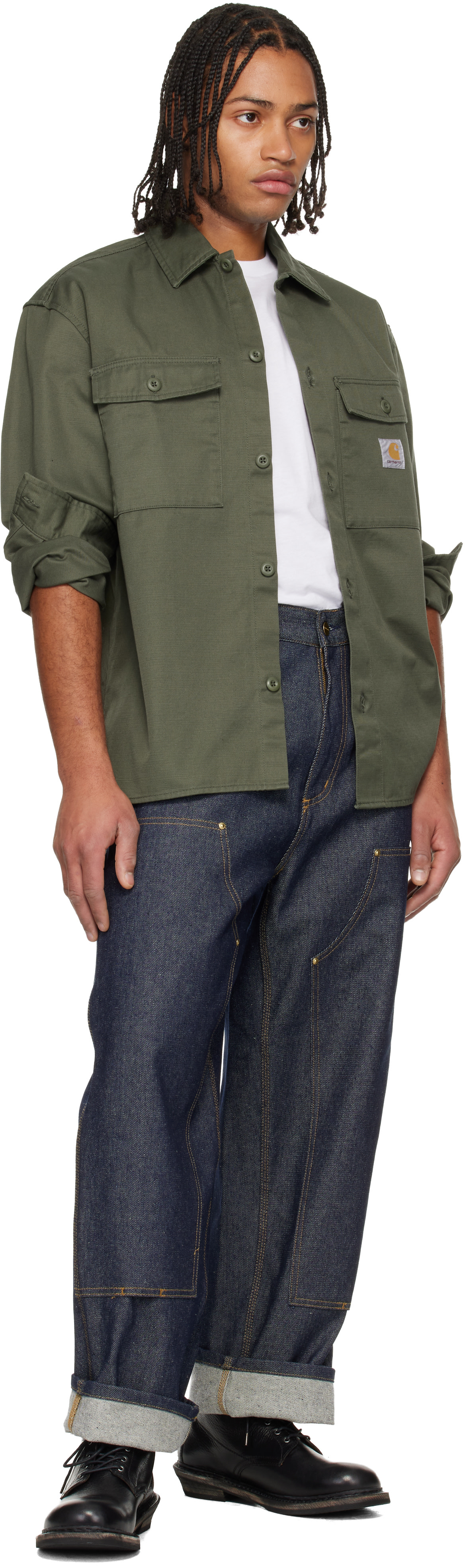 Carhartt Work In Progress: Khaki Kelly Overshirt | SSENSE