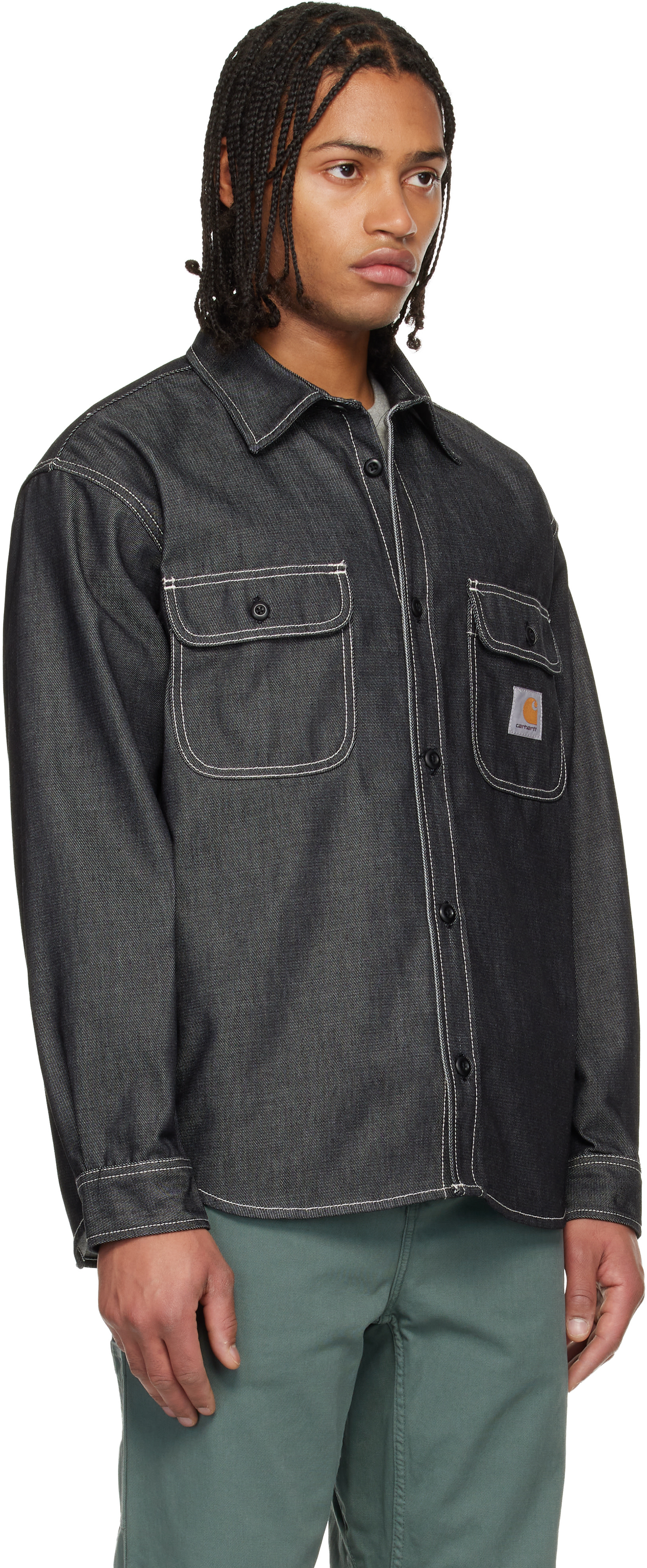 Carhartt Work In Progress: ブラック Tigan デニム オーバーシャツ