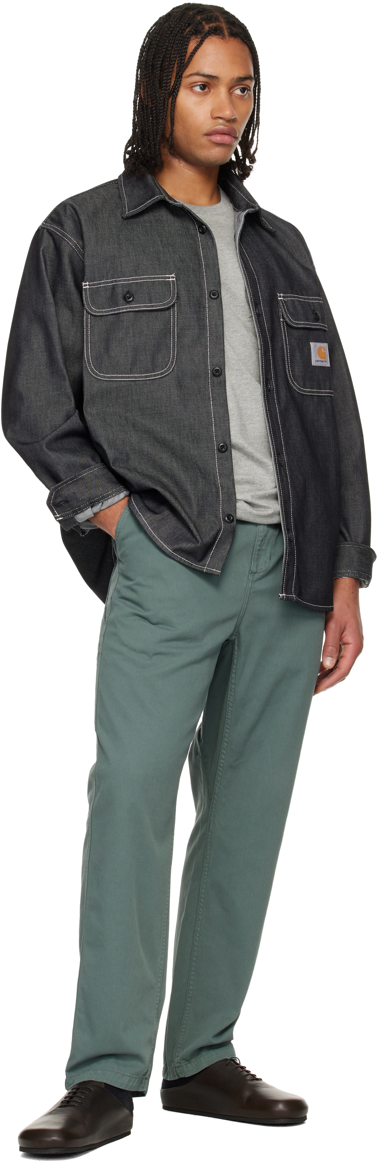 Carhartt Work In Progress: ブラック Tigan デニム オーバーシャツ