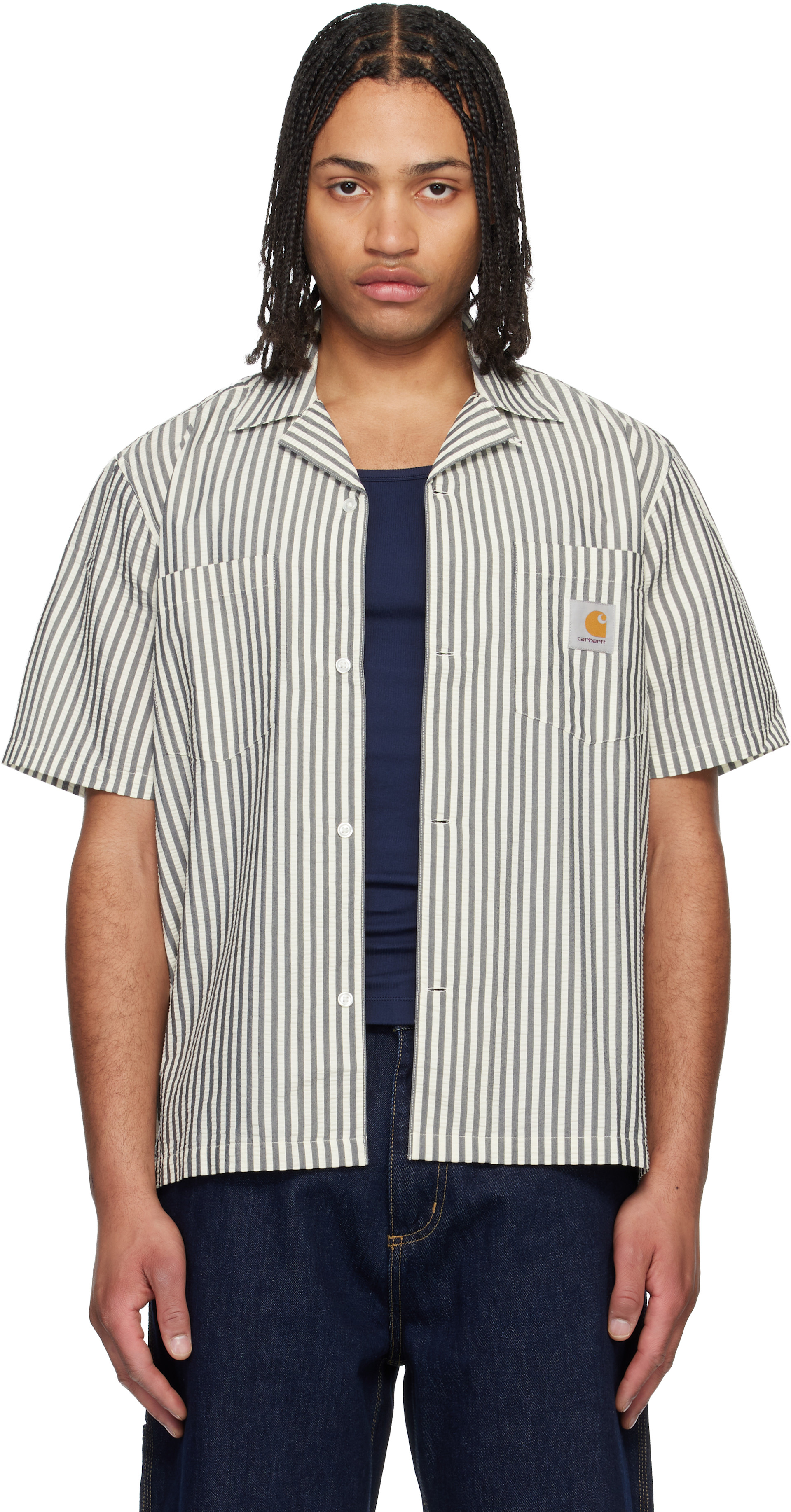 Carhartt Work In Progress: Black & White Short Sleeve Leavel