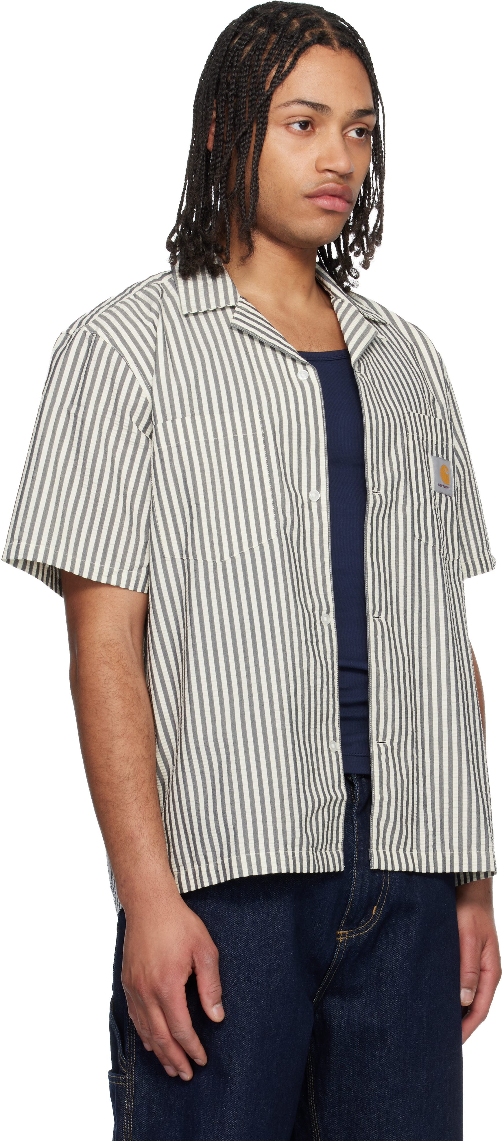 Carhartt Work In Progress: ブラック＆ホワイト Leavel ストライプ