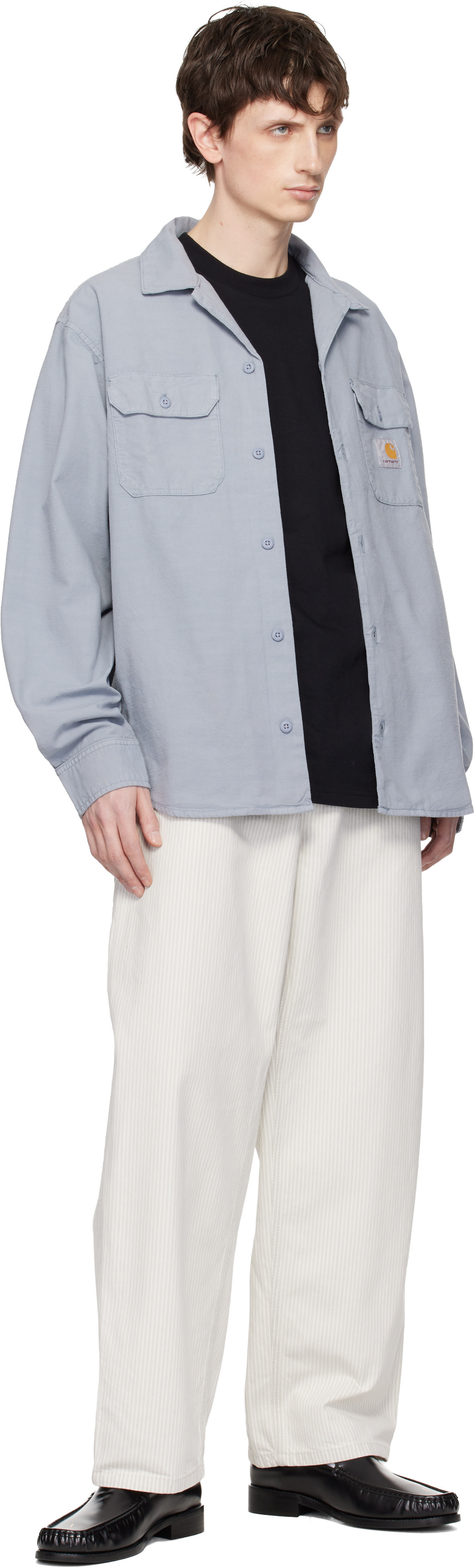 Carhartt WORK IN PROGRESS ストライカー シャツ L Carhartt Work In Progress: Blue L/S Kelsey Shirt | SSENSE