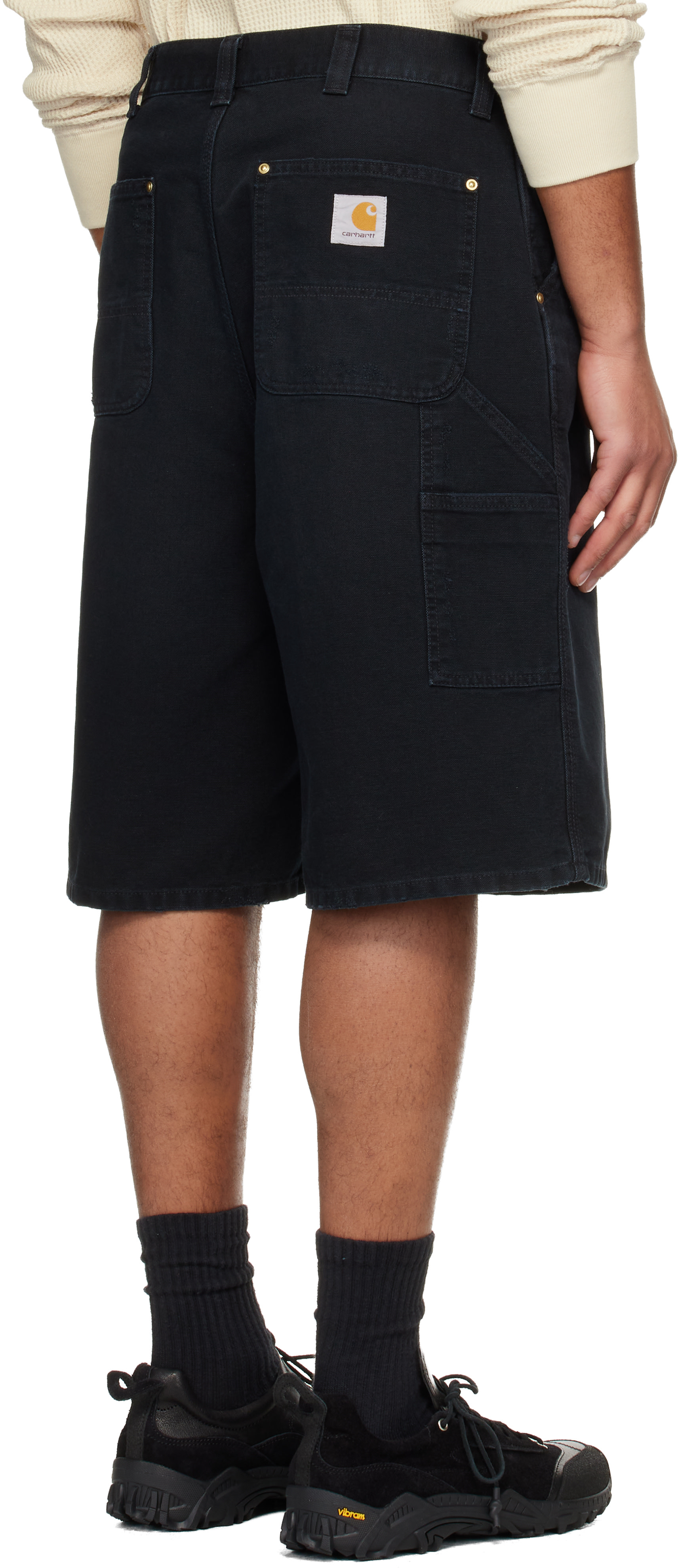 Carhartt Work In Progress - Black OG Single Knee Denim Shorts