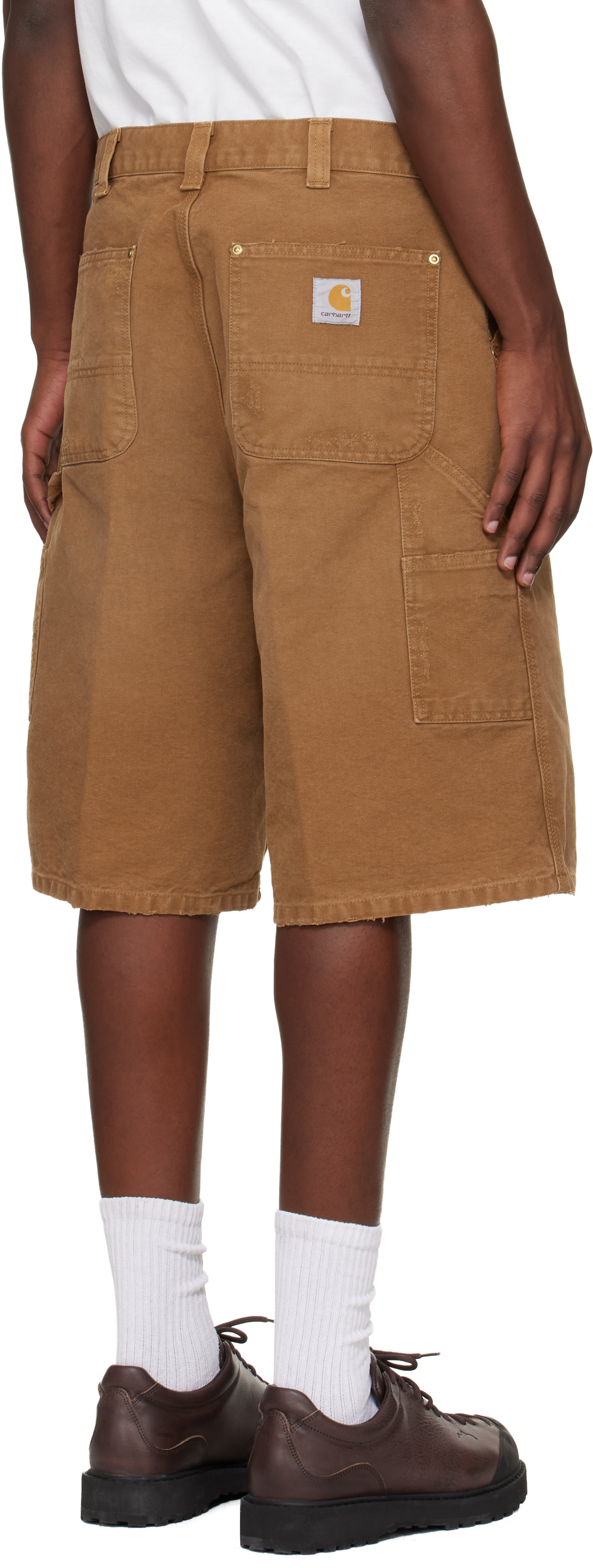 Carhartt Work In Progress: Brown OG Double Knee Shorts | SSENSE