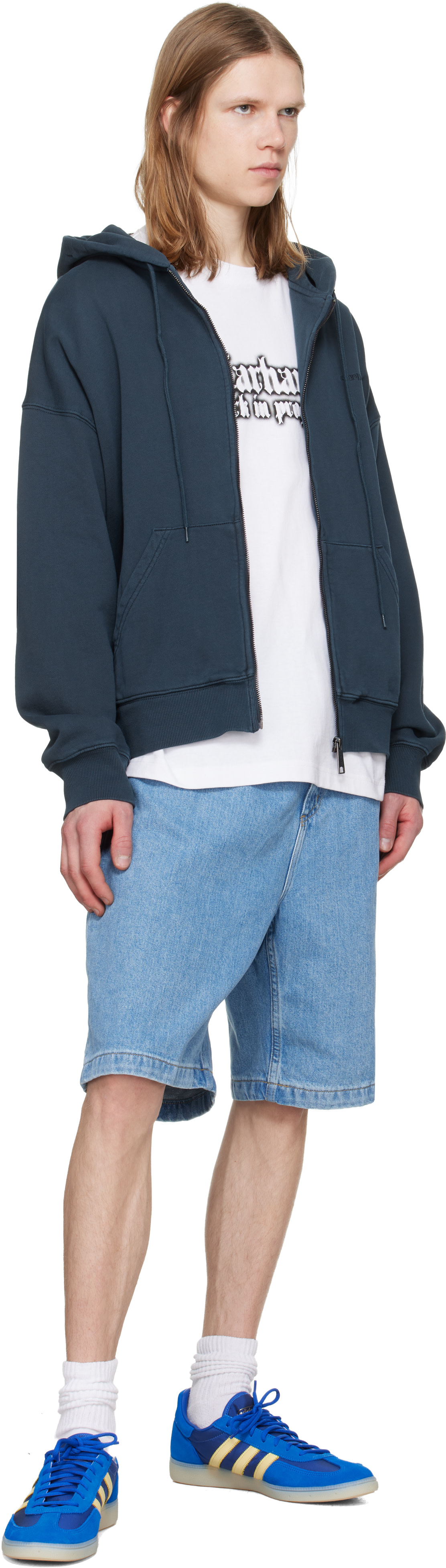Carhartt Work In Progress - 블루 브랜든 데님 쇼츠