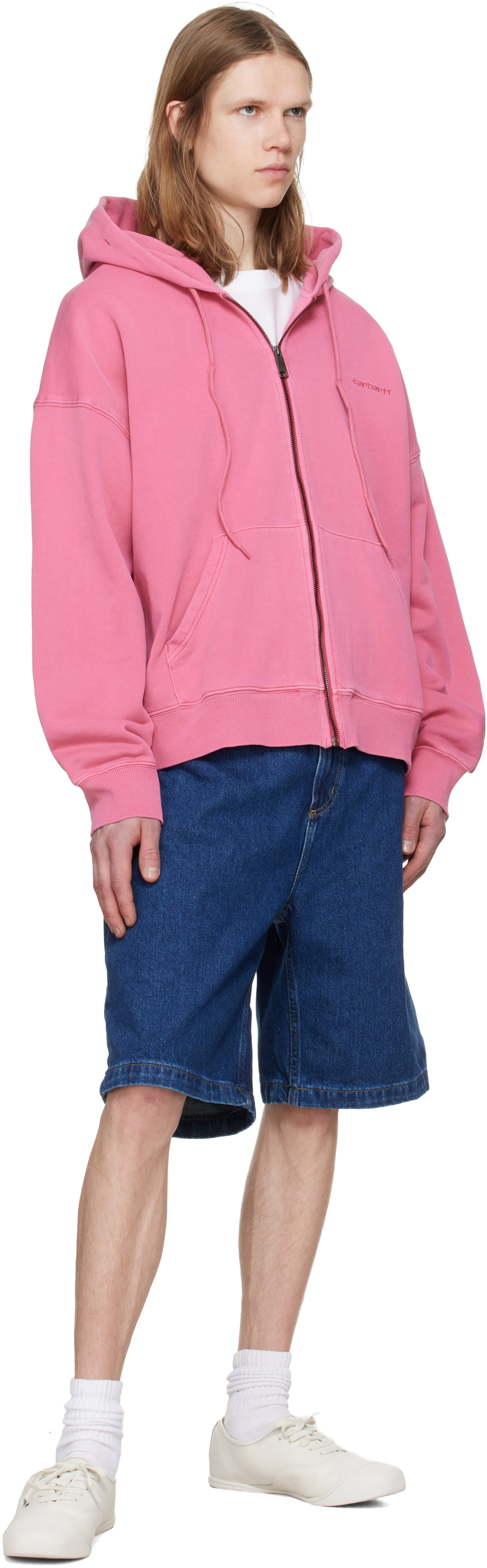 Carhartt Work In Progress - 네이비 브랜든 데님 쇼츠