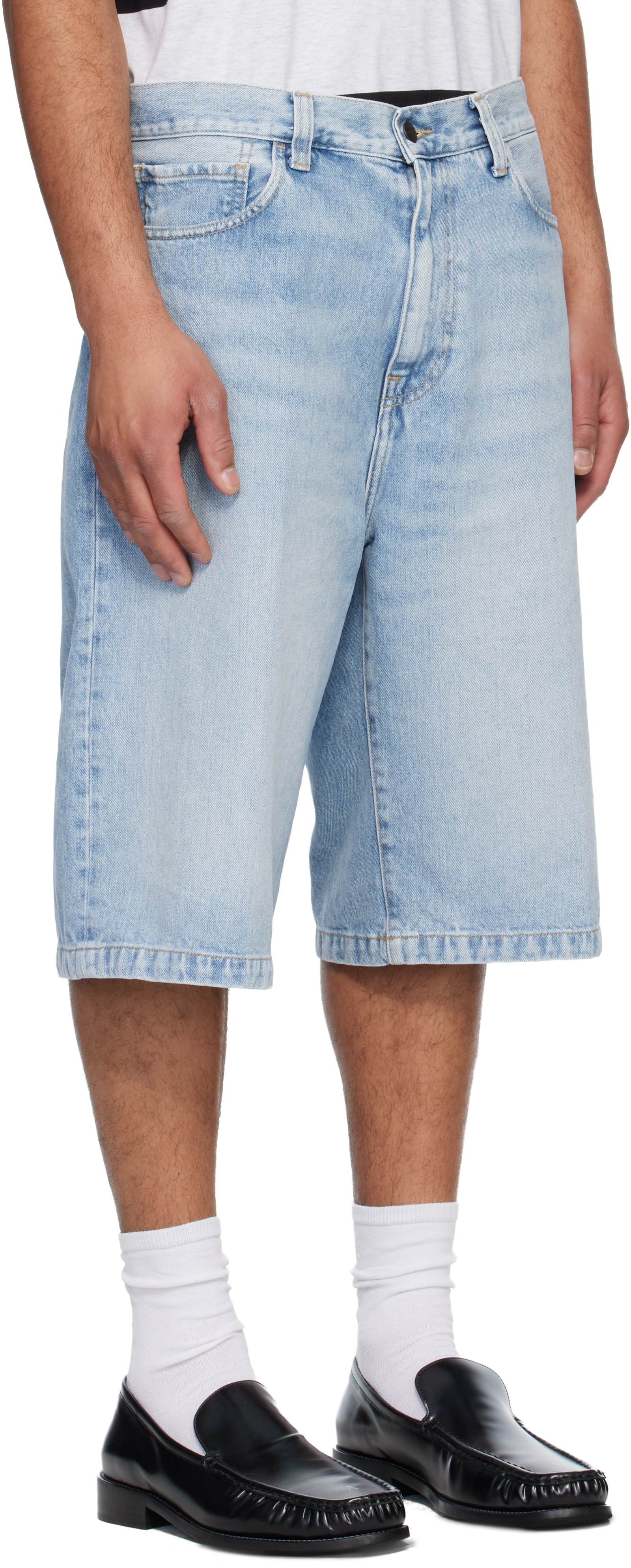 Carhartt Work In Progress - 블루 랭던 데님 쇼츠