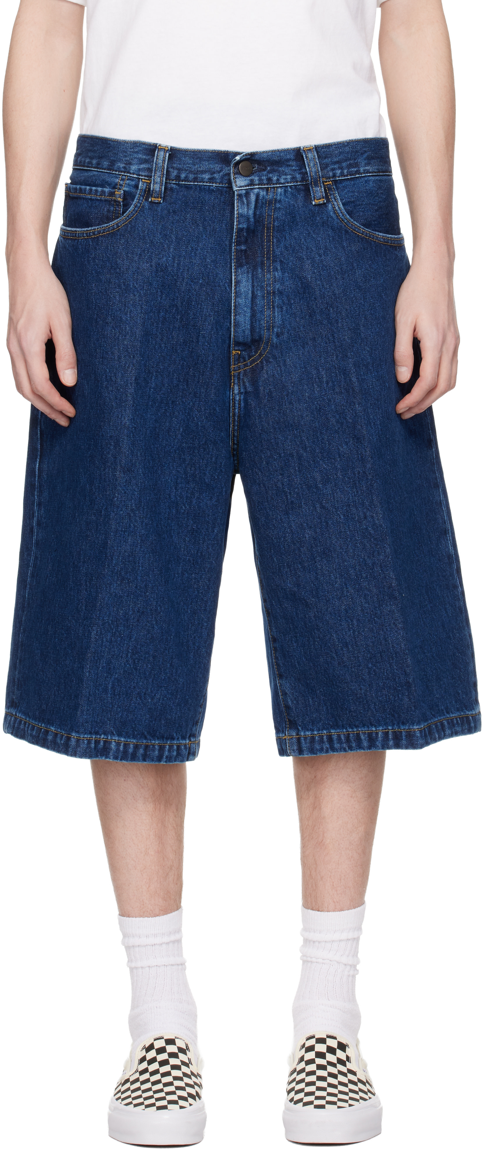 Carhartt Work In Progress - 블루 랭던 데님 쇼츠