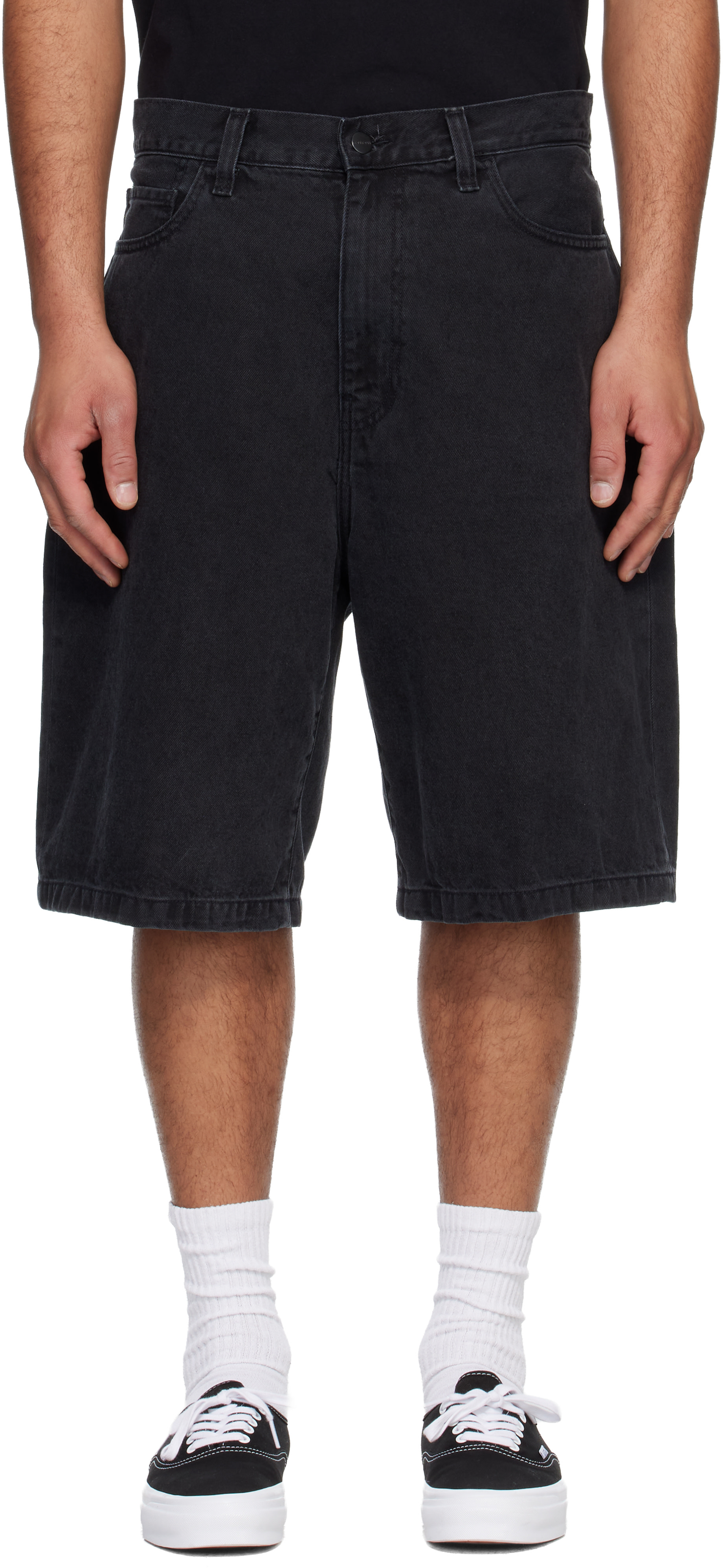Carhartt ダークデニム ショートパンツ Carhartt Work In Progress: ブラック Landon デニムショートパンツ