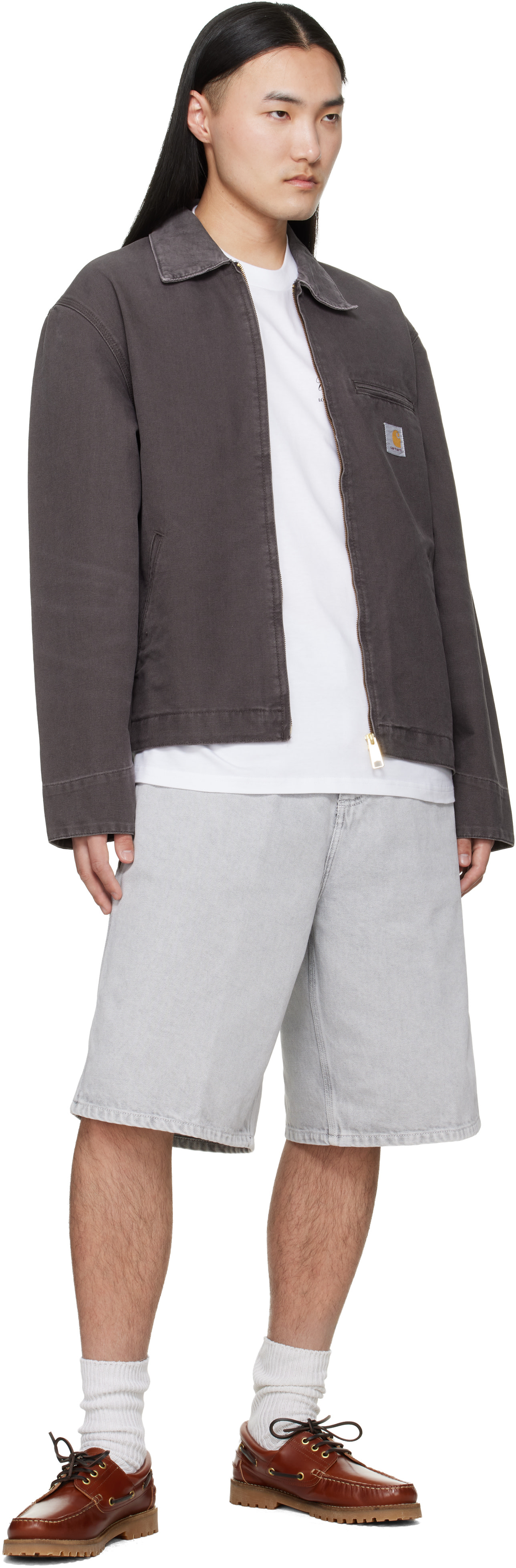Carhartt Work In Progress - 그레이 OG 데님 쇼츠