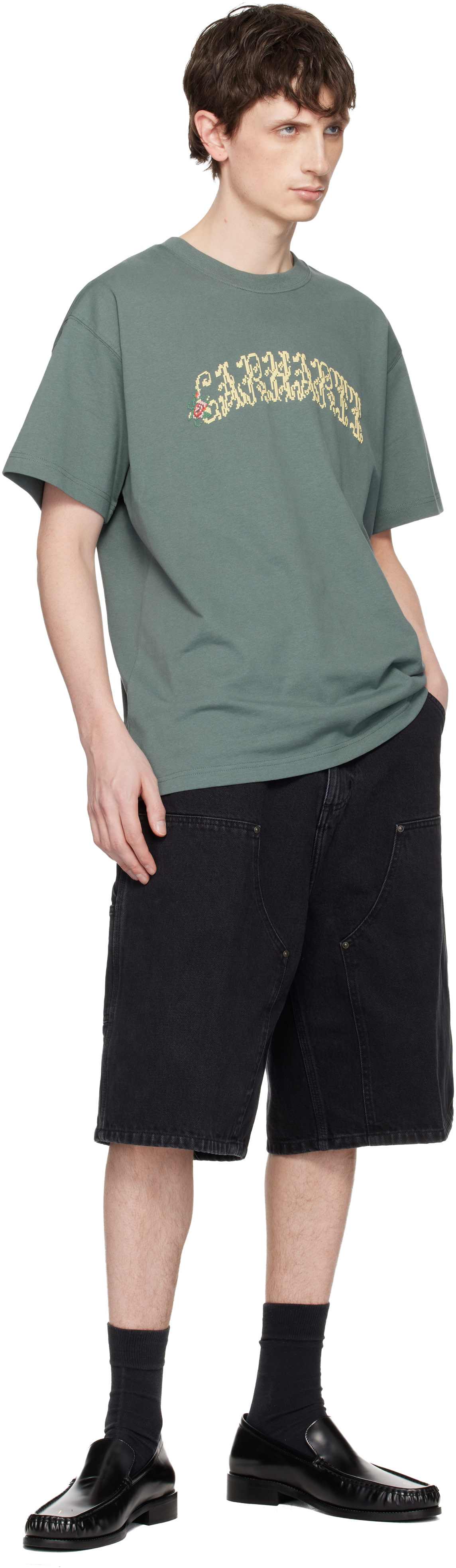 Carhartt Work In Progress: ブラック OG Double Knee デニムショート