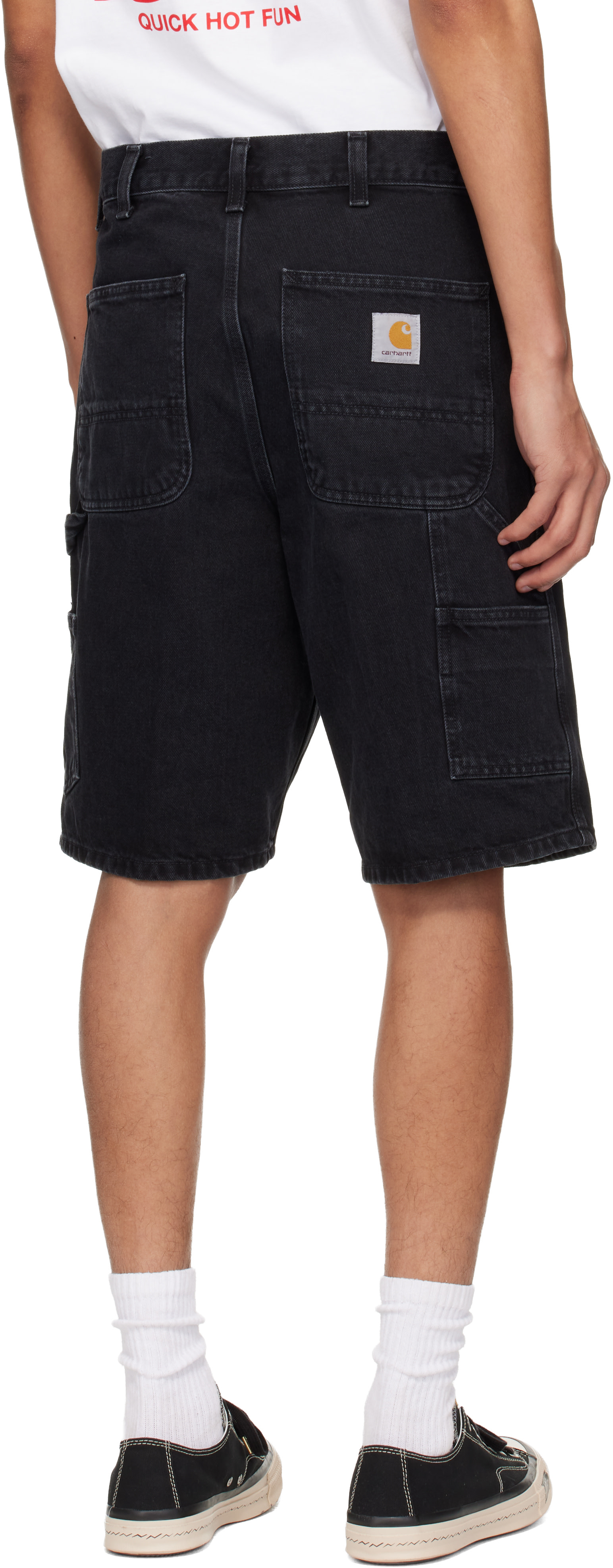 Carhartt Work In Progress - Black Single Knee Denim Shorts