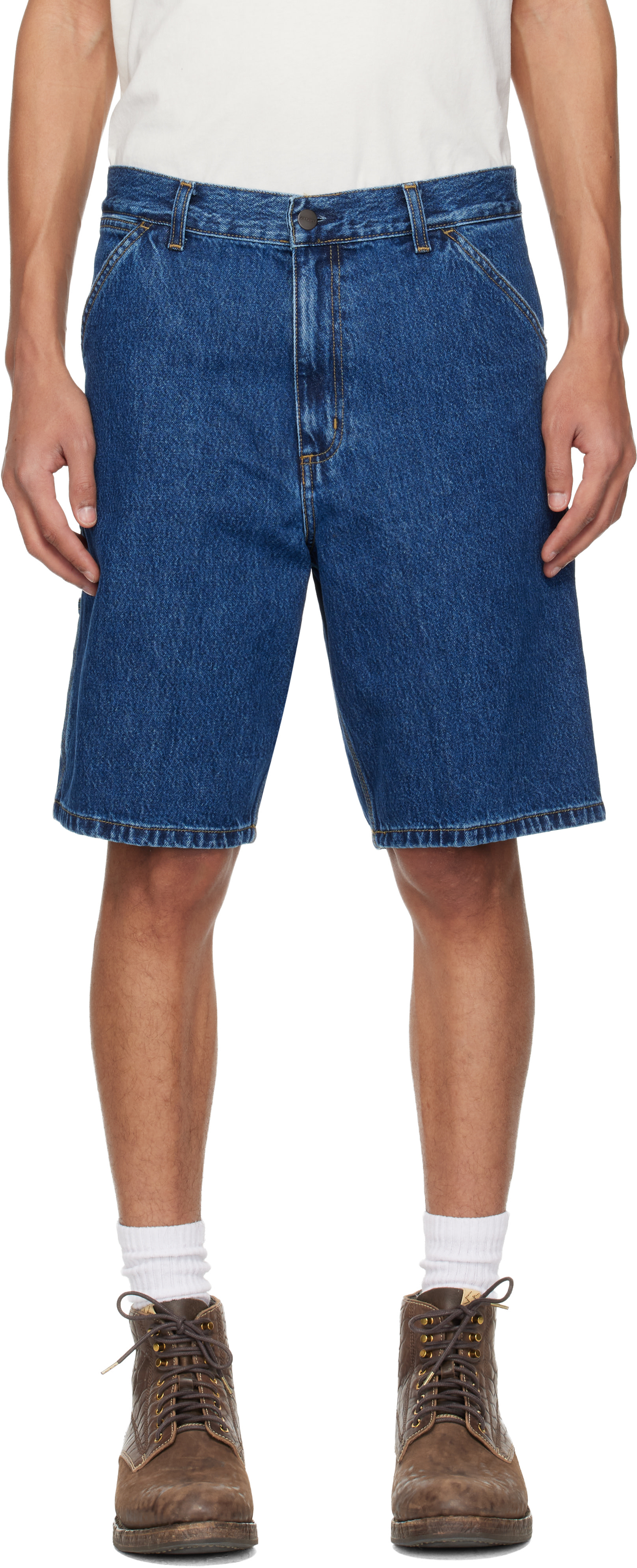 Carhartt Work In Progress - Blue Single Knee Denim Shorts