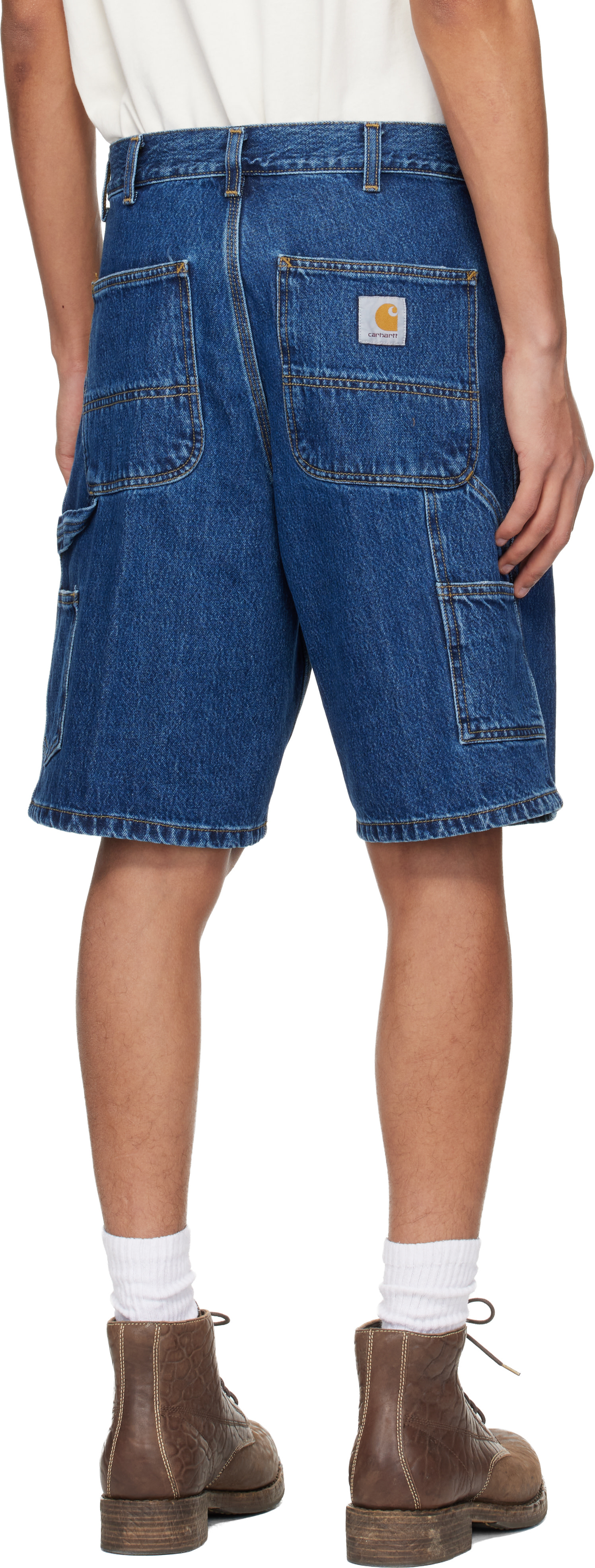 Carhartt Work In Progress - Blue Single Knee Denim Shorts