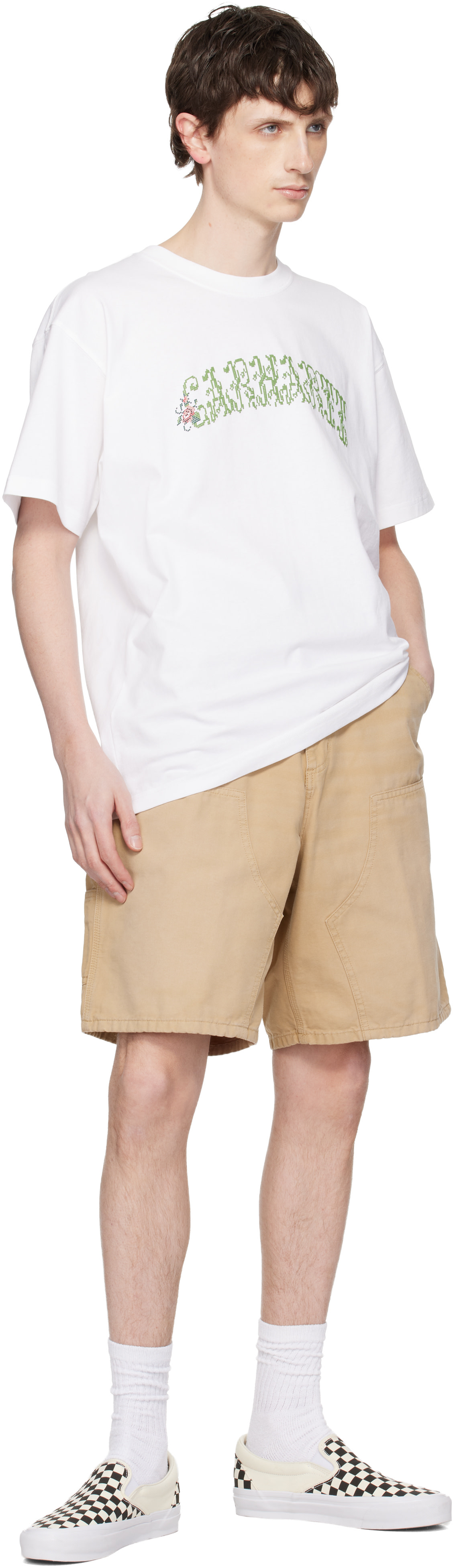 Carhartt ベージュ ショートパンツ Carhartt Work In Progress: ベージュ ダブルニー ショートパンツ