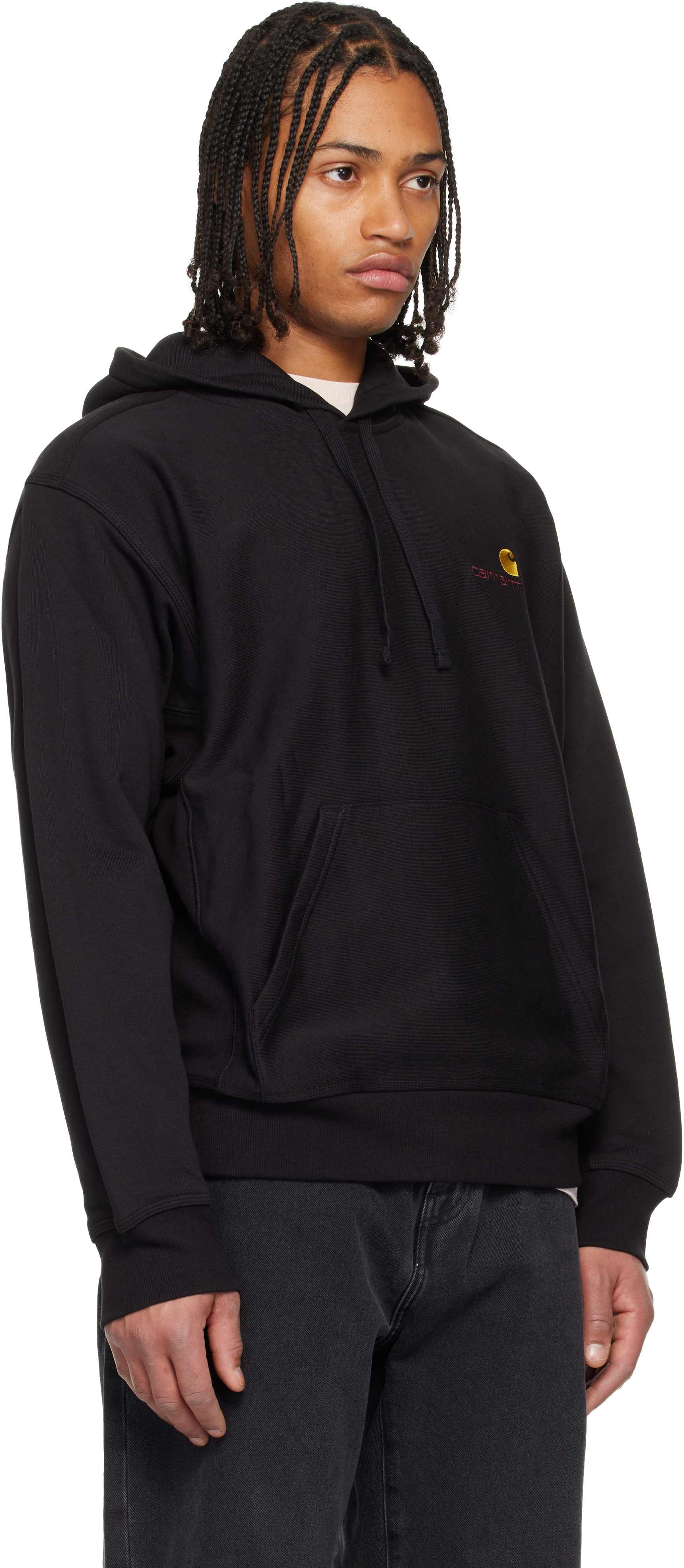Carhartt Work In Progress - Pull à capuche noir à logo American Script