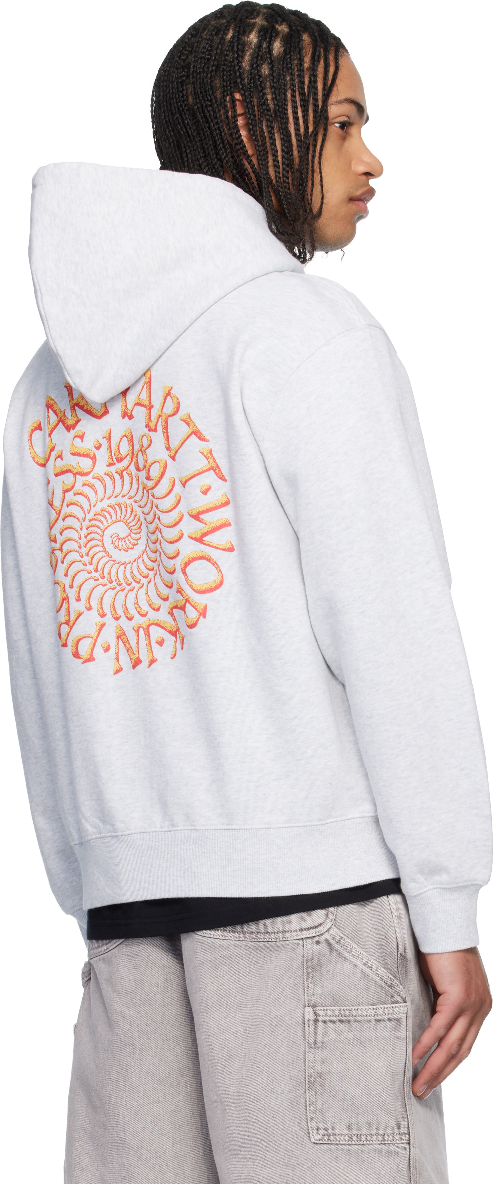 Carhartt Work In Progress - 그레이 스파이럴 후디