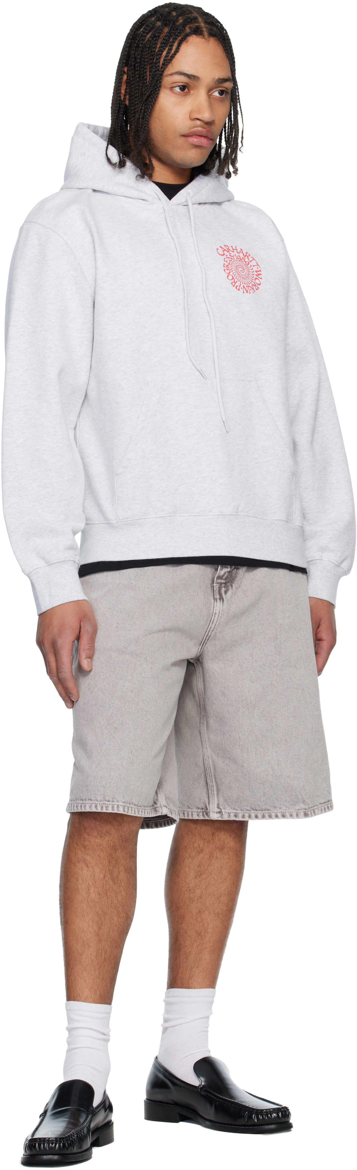 Carhartt Work In Progress - 그레이 스파이럴 후디