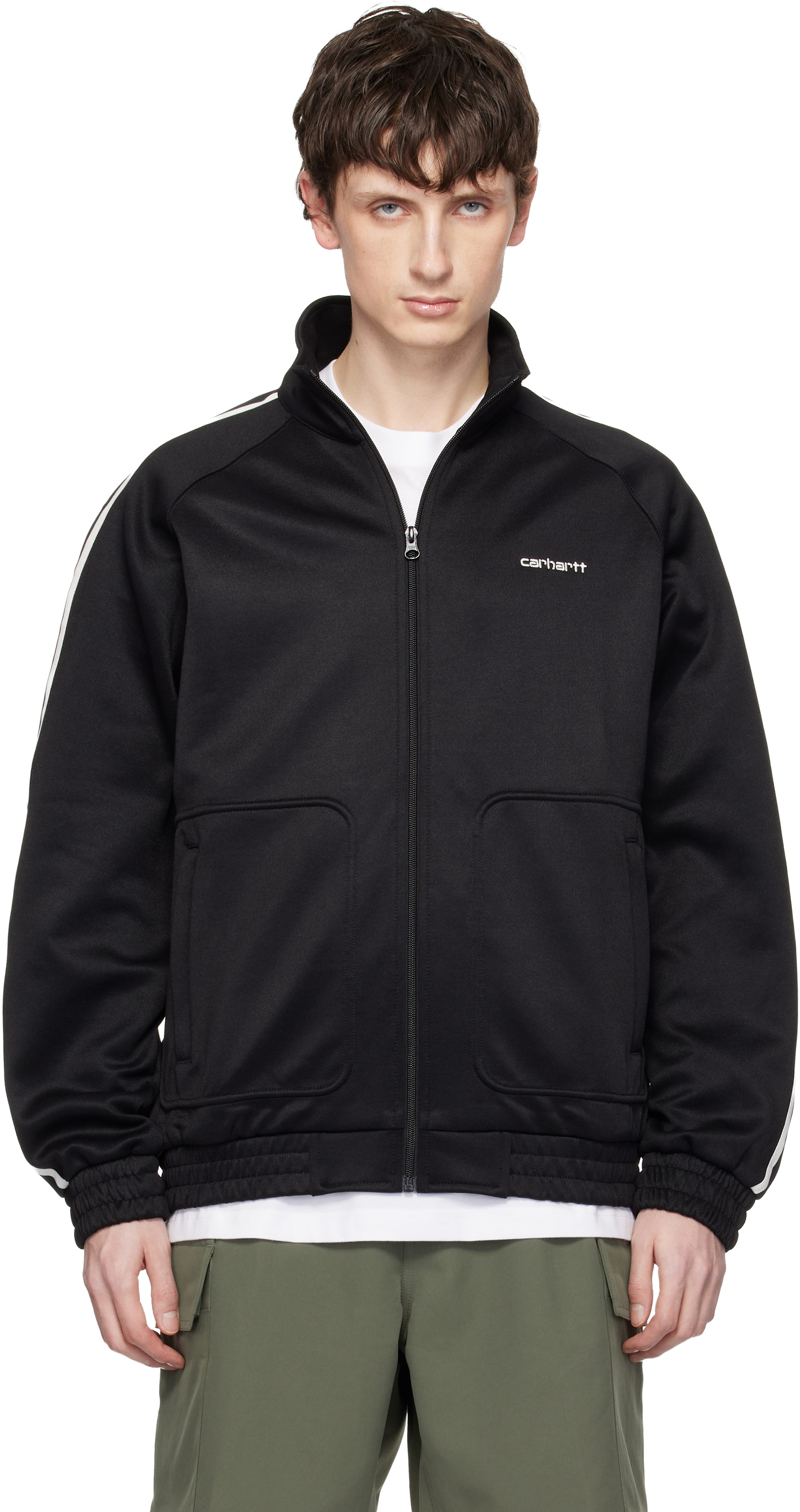 Carhartt Work In Progress - 블랙 볼라 스웨트 트랙 재킷