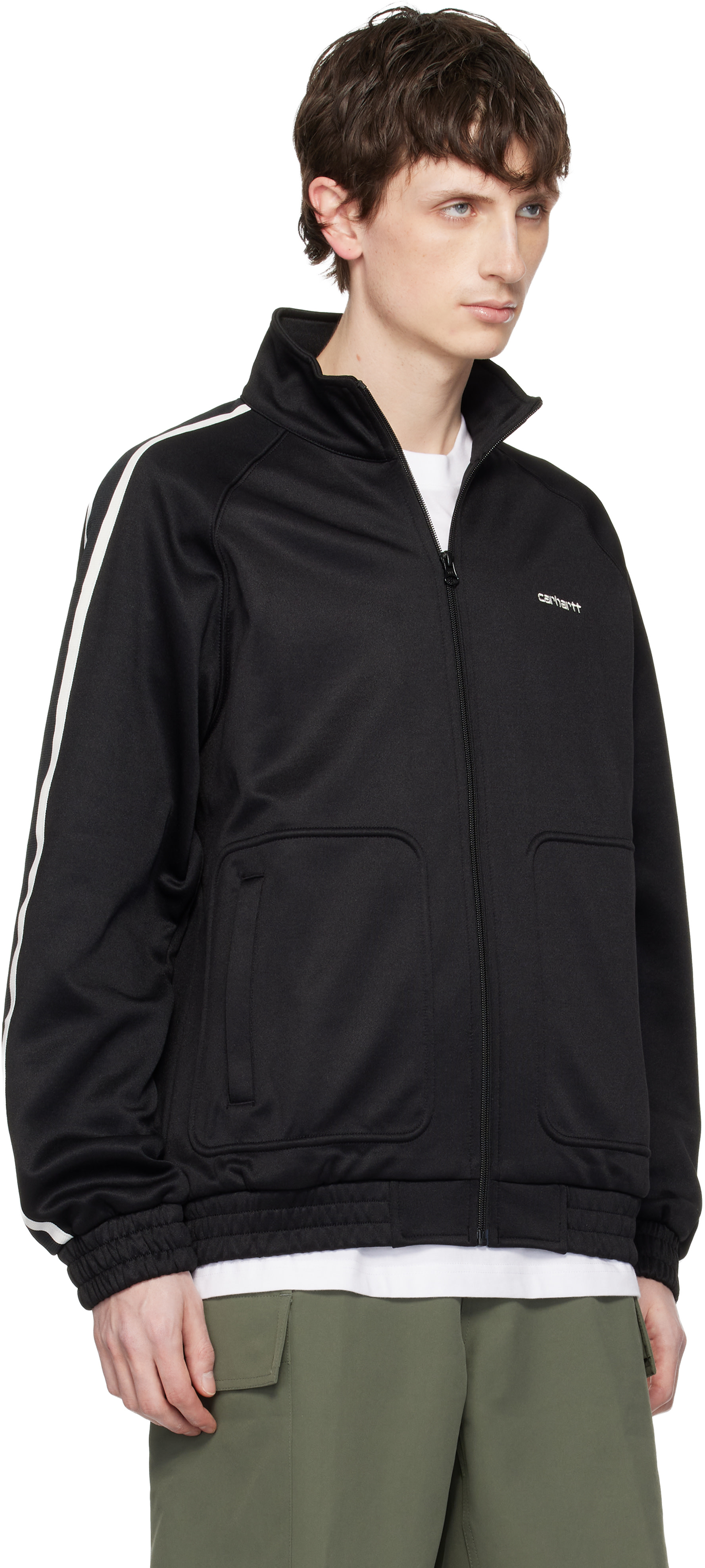 Carhartt Work In Progress - 블랙 볼라 스웨트 트랙 재킷
