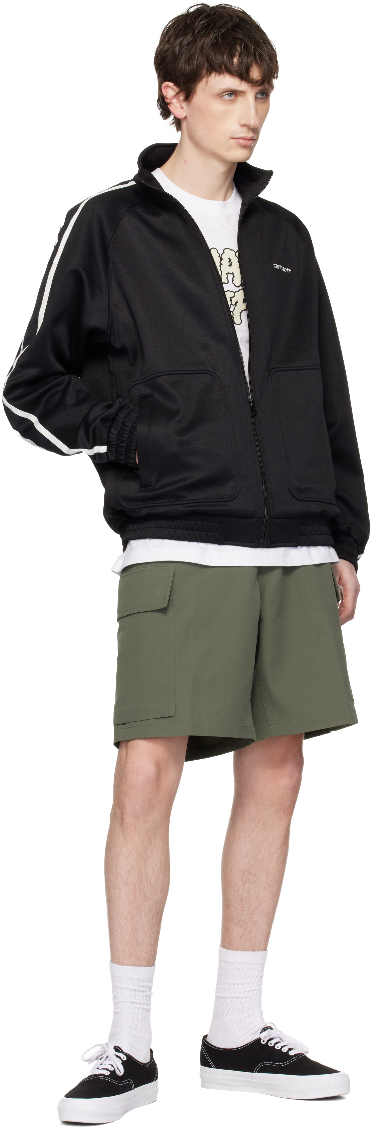Carhartt Work In Progress - 블랙 볼라 스웨트 트랙 재킷