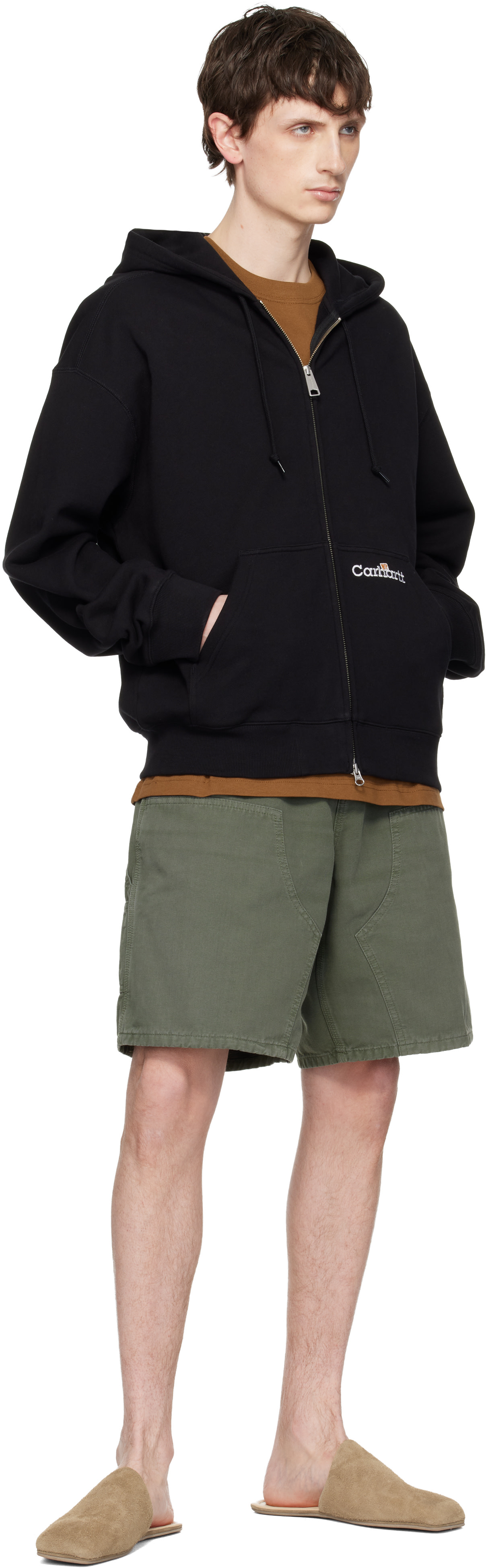 Carhartt Work In Progress - Pull à capuche noir en molleton à logo