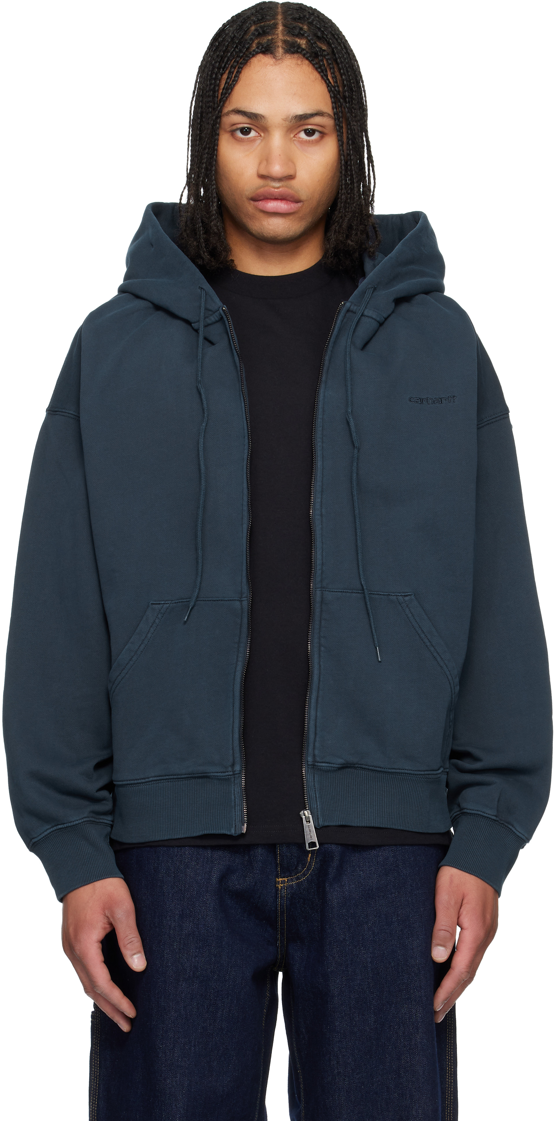 Carhartt Work In Progress - 네이비 벤톤 후디