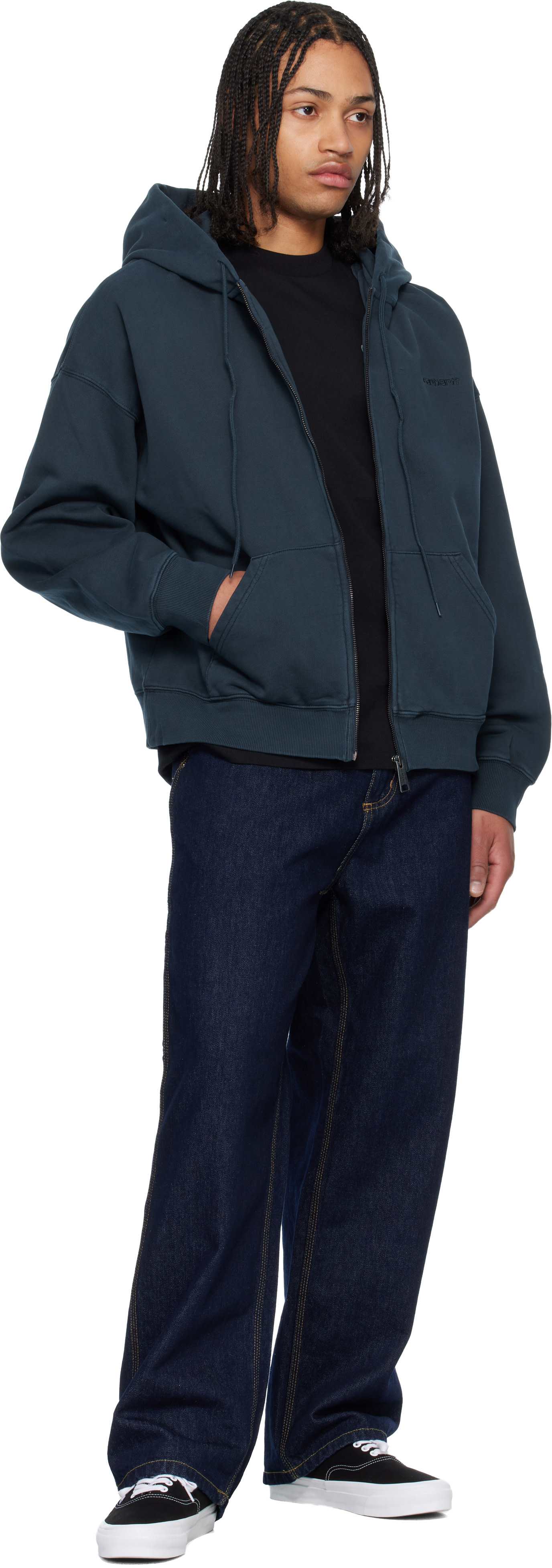 Carhartt Work In Progress - 네이비 벤톤 후디