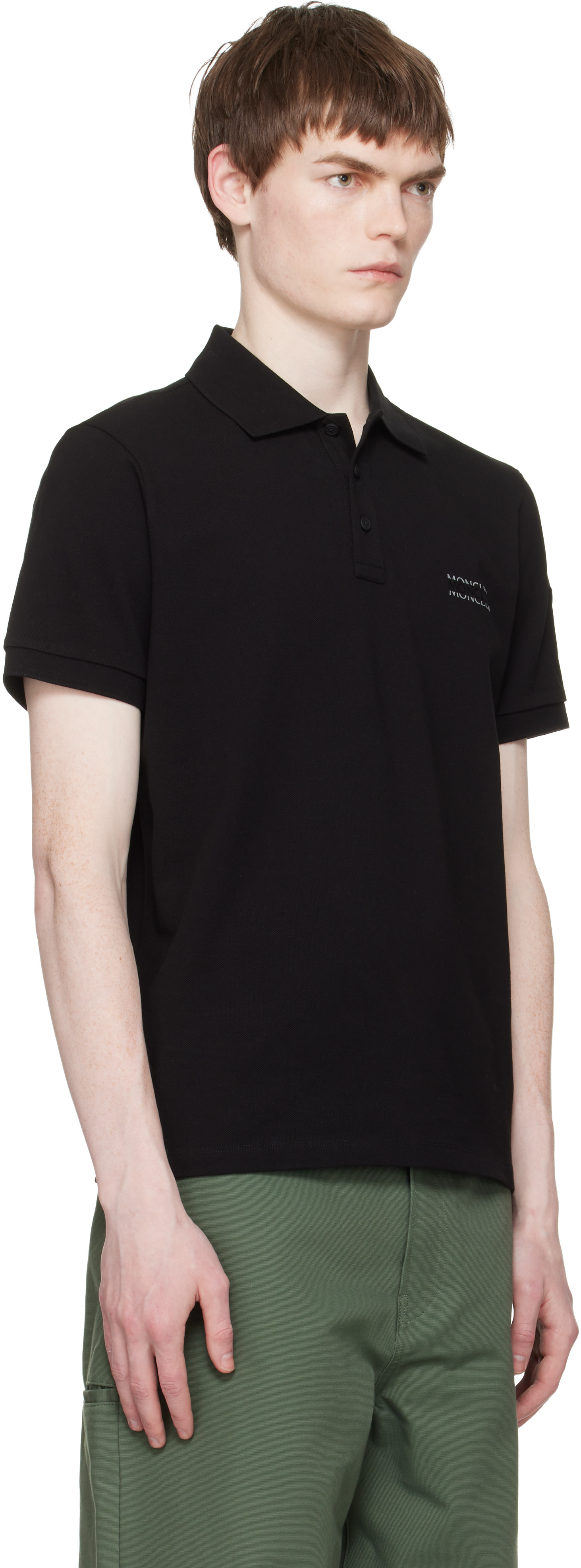 Moncler - Black Logo Cotton Piquet Polo