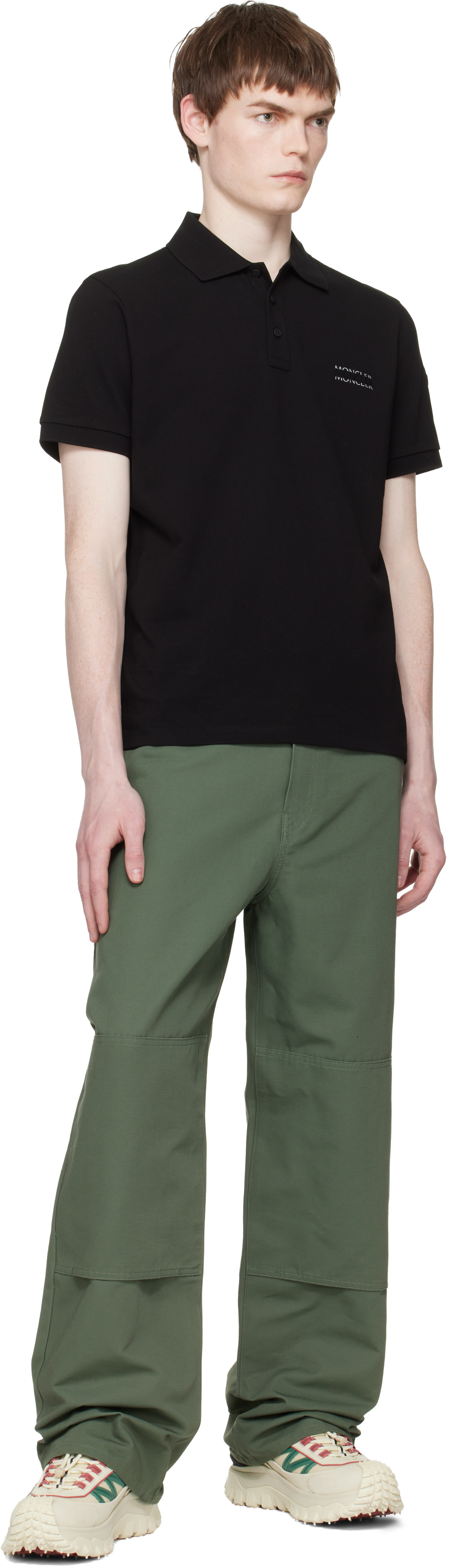 Moncler - Black Logo Cotton Piquet Polo