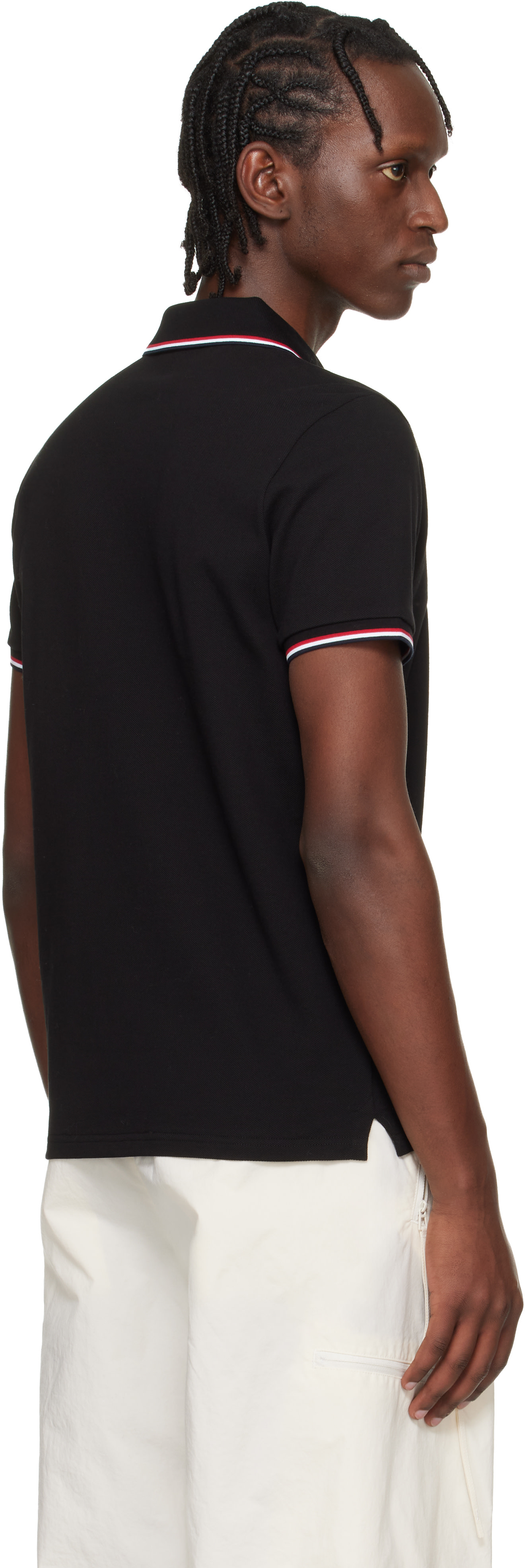Moncler - Black Tricolor-Trimmed Cotton Piquet Polo