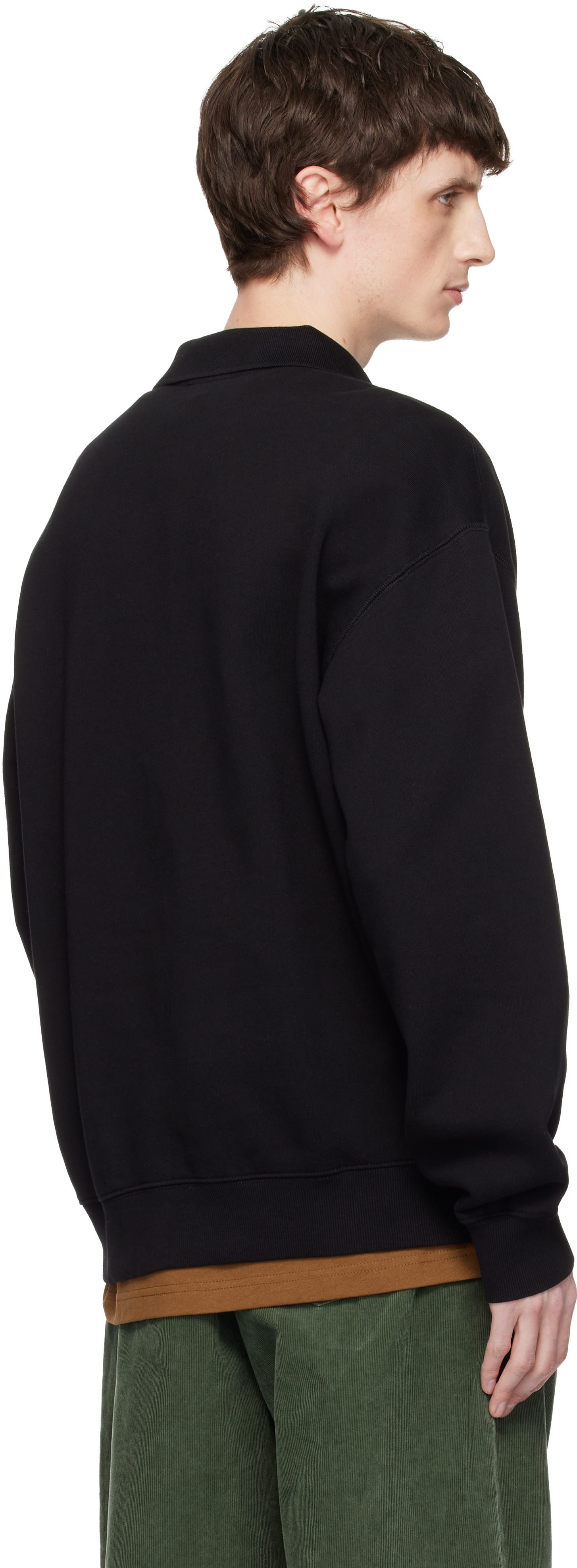 Carhartt Work In Progress - Polo noir en molleton à logo