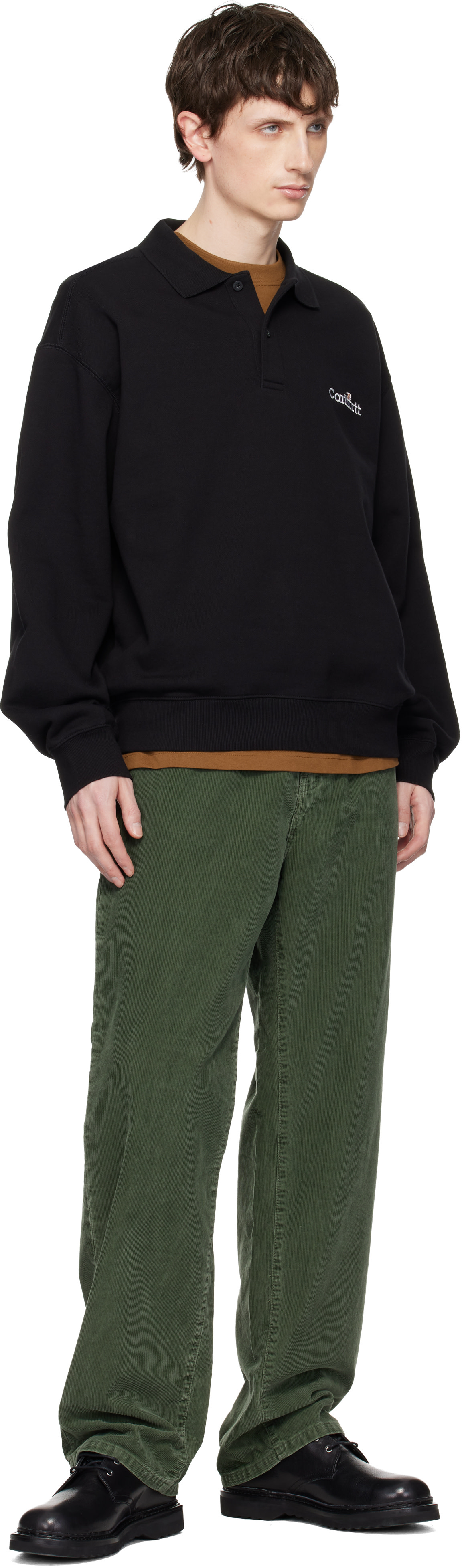 Carhartt Work In Progress - Polo noir en molleton à logo