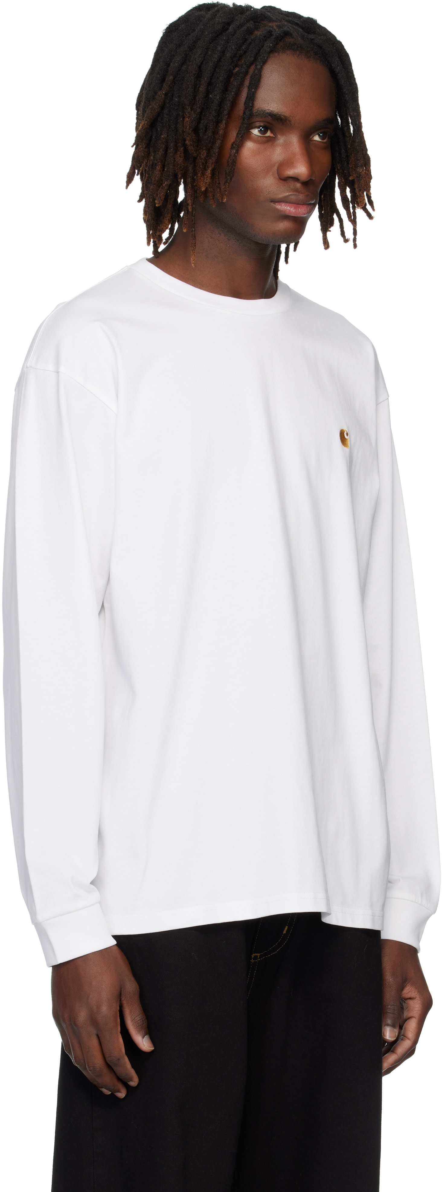 Carhartt Work In Progress - 화이트 L/S 체이스 티셔츠