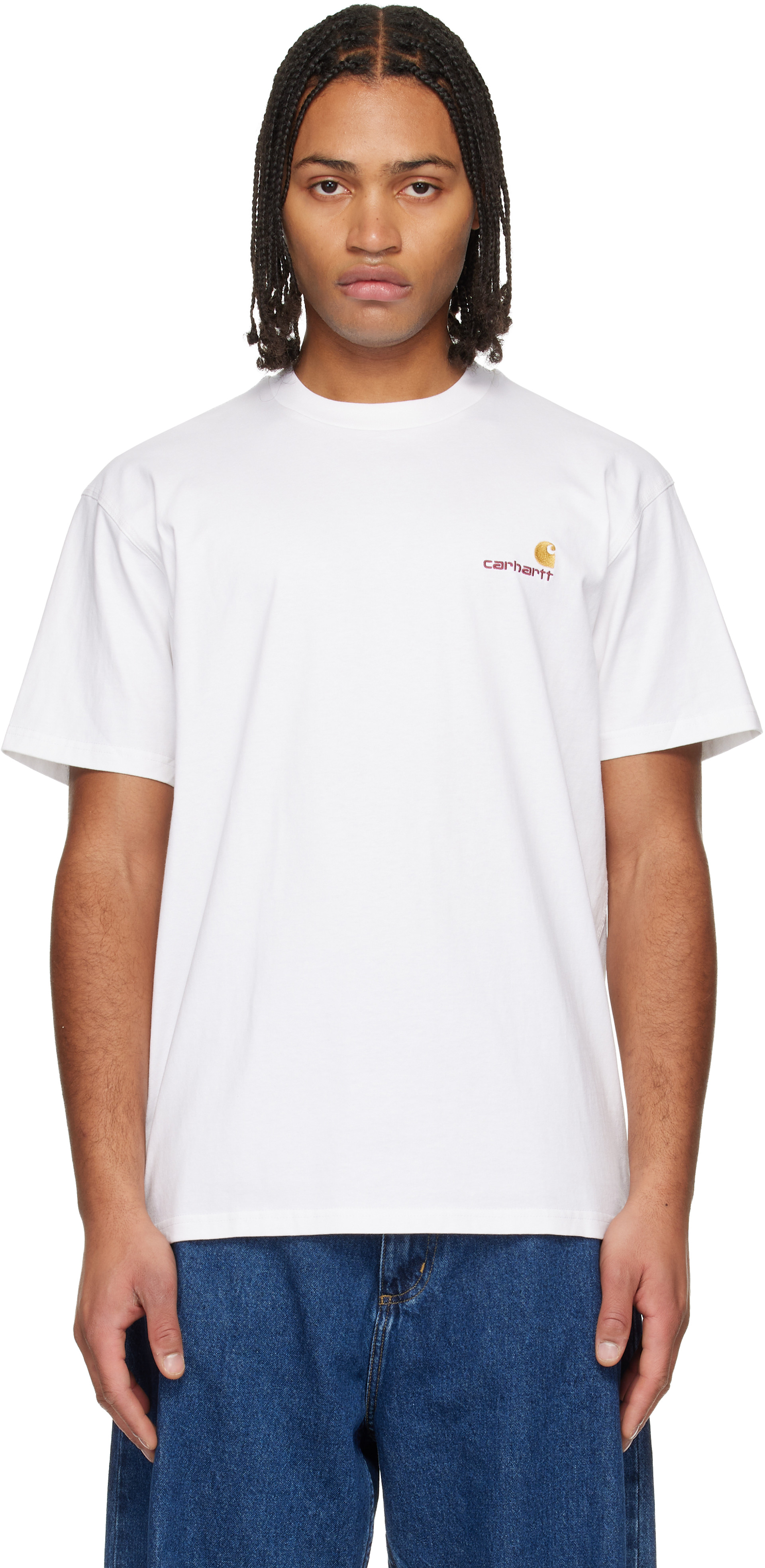 Carhartt Work In Progress - T-shirt blanc à logo American Script