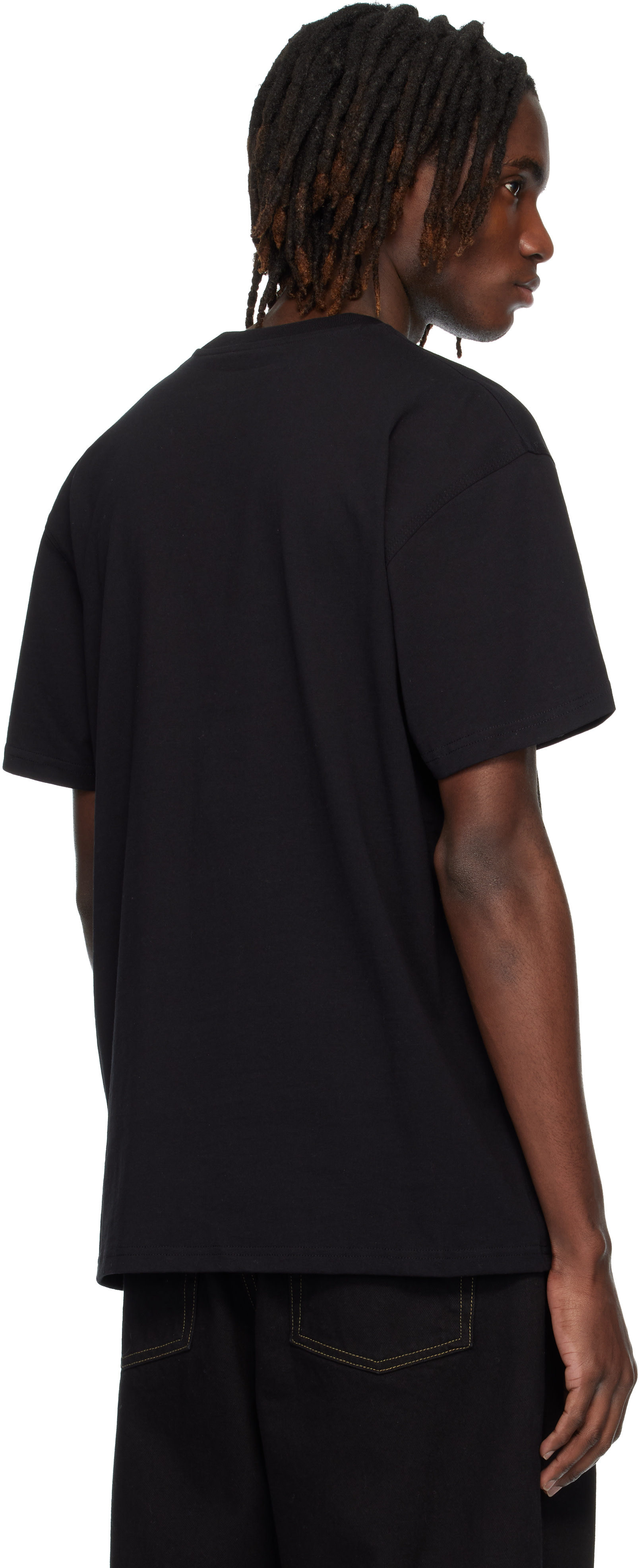 Carhartt Work In Progress - 블랙 S/S 아메리칸 스크립트 티셔츠