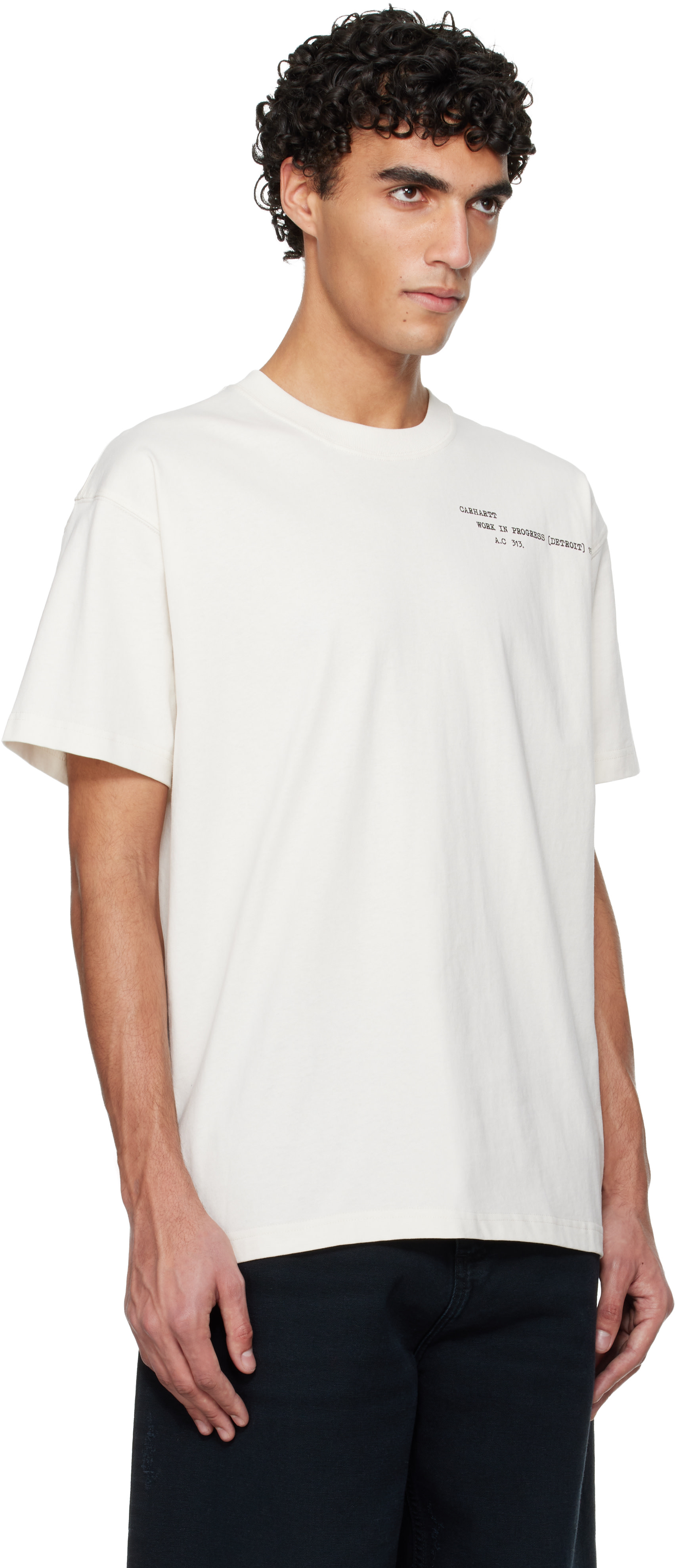Carhartt Work In Progress: White Punched T-Shirt | SSENSE