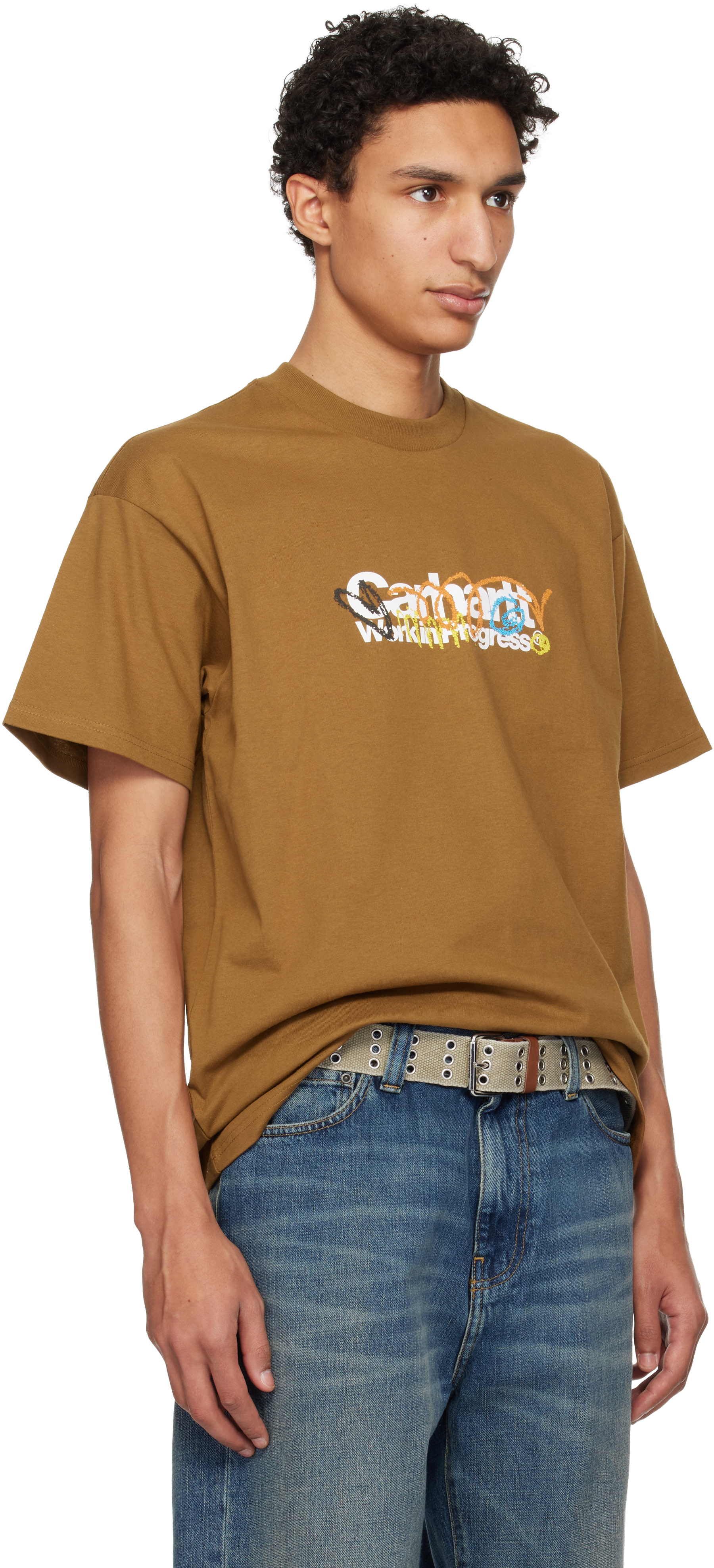 Carhartt Work In Progress - 브라운 S/S 프라이머리 티셔츠