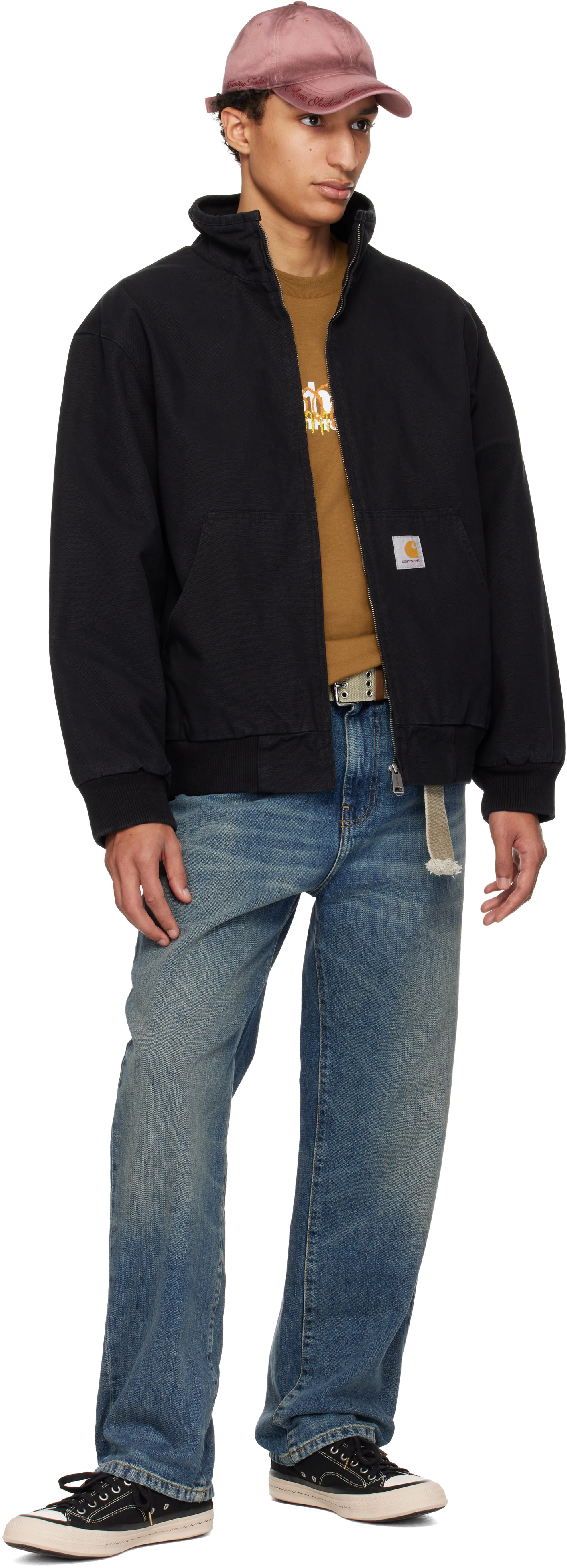 Carhartt Work In Progress - 브라운 S/S 프라이머리 티셔츠
