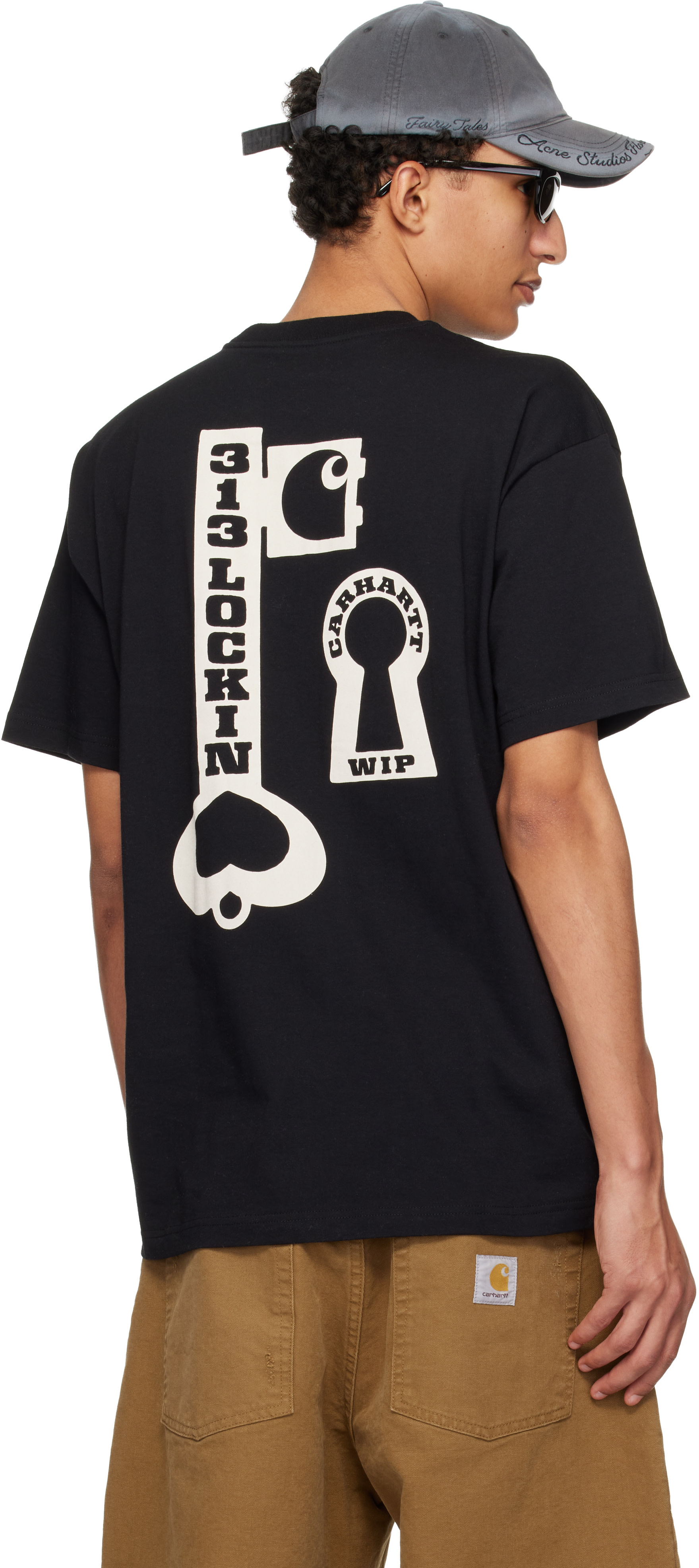 Carhartt Work In Progress - 블랙 S/S 오가닉 코튼 티셔츠